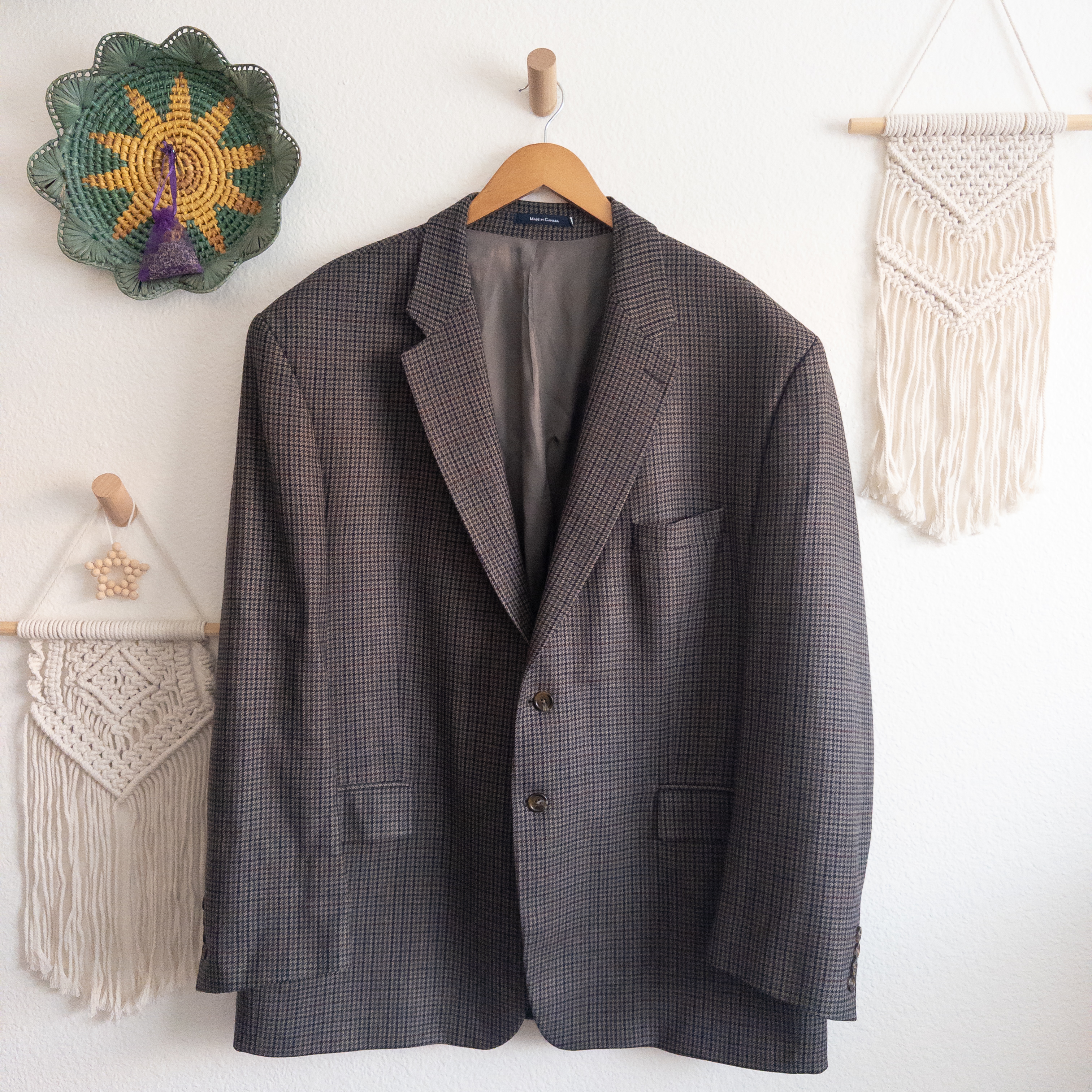 Lambswool Menswear Checkered Blazer