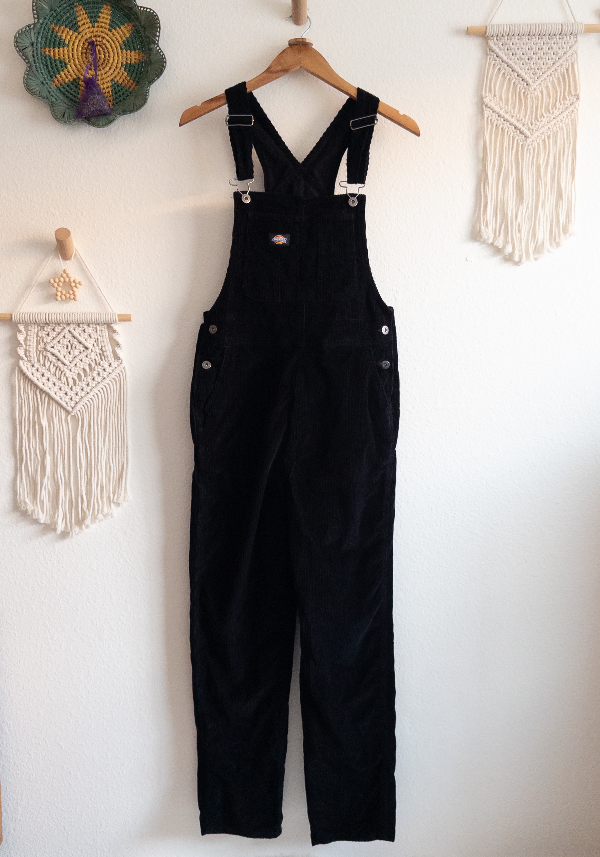 Black Corduroy Overalls Size Medium Dickies