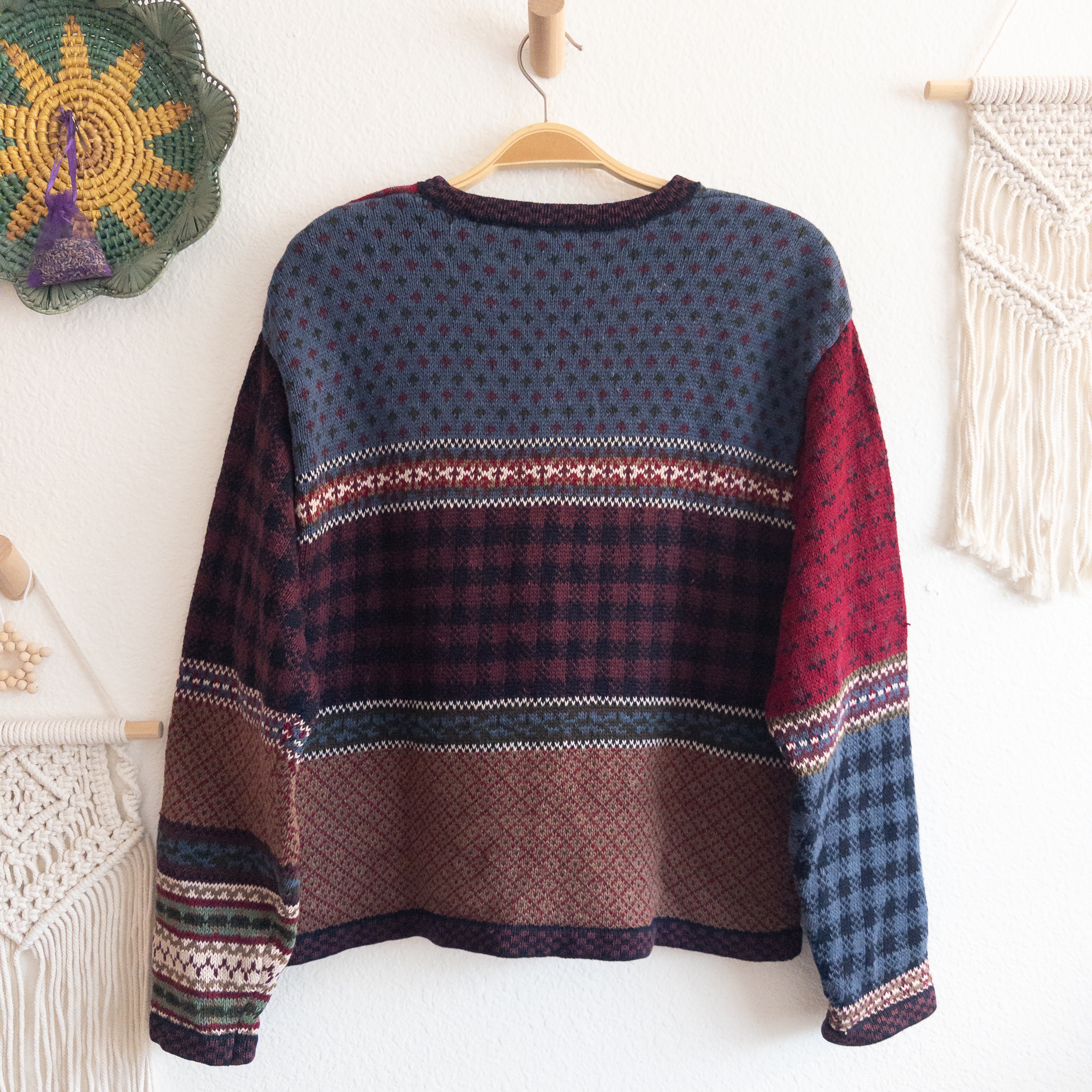 Paul Harris Design Patchwork Cottage Core Vintage Sweater Size Large