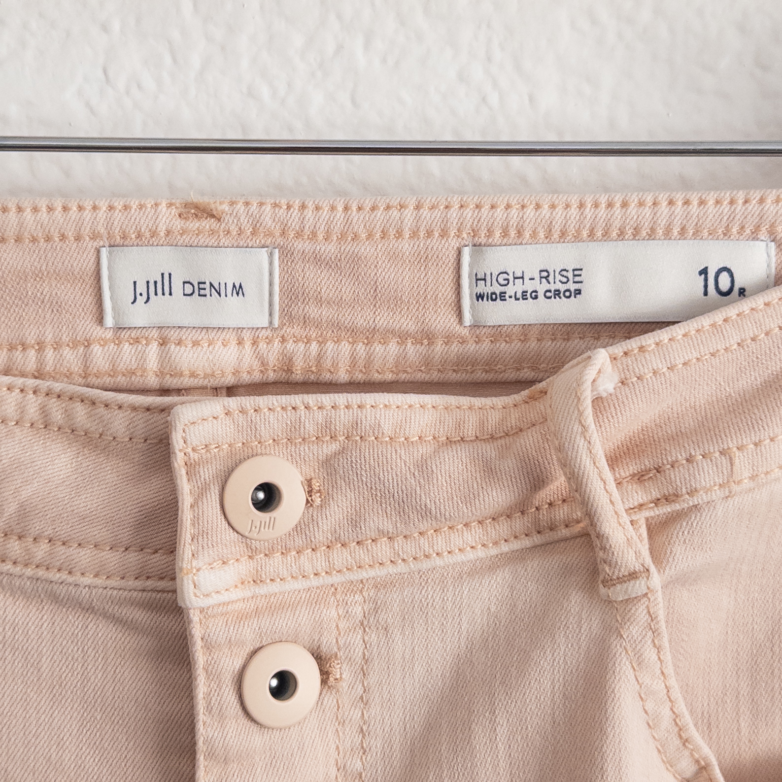 J. Jill Denim High Rise Wide Leg Crop Jean with Exposed Button Fly Size 10R