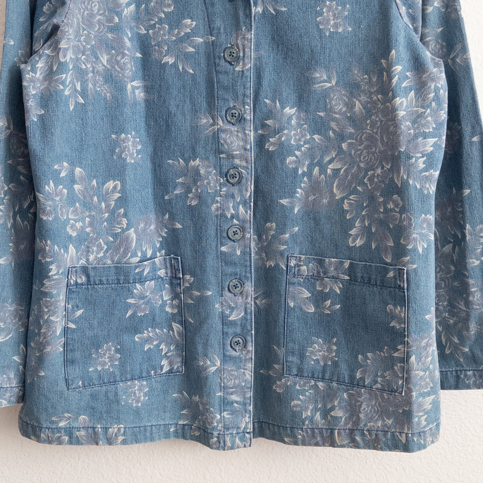 Floral Denim Jacket Denim & Co Size Small