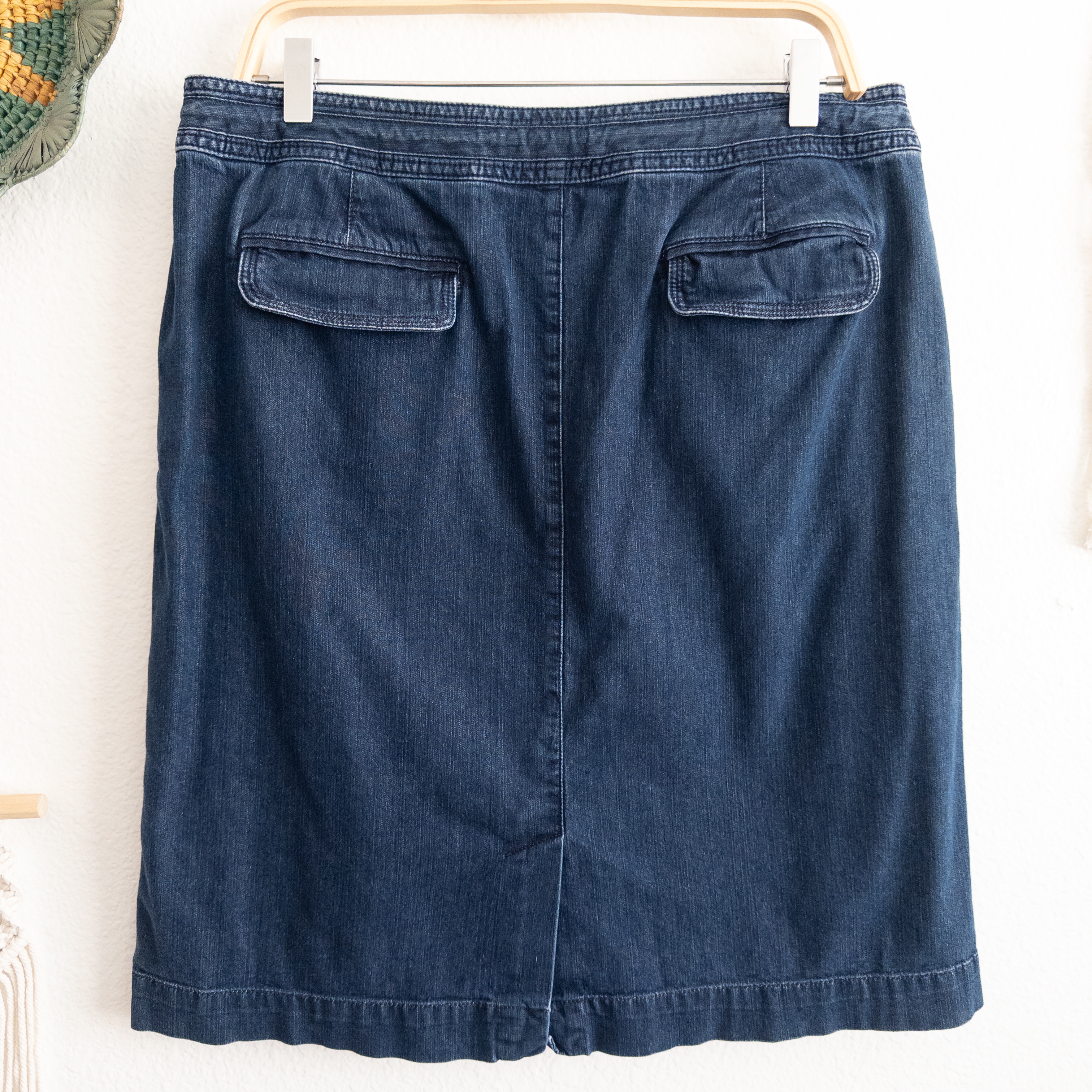 Blue Denim Jean Skirt with Tie waist Size 14