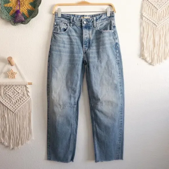 Madewell Blue The Darted Barrel-Leg Jean Size 23