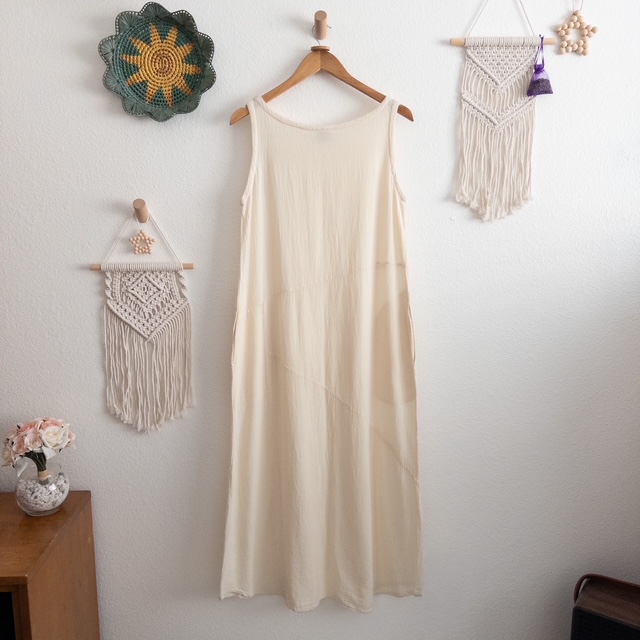 Vintage Elegant Creamy Yellow Maxi Dress Size Medium