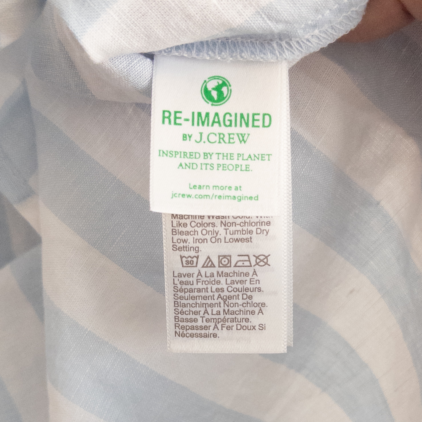 J. Crew Factory Blue White Linen Blend Striped Sleeveless Top Size Large