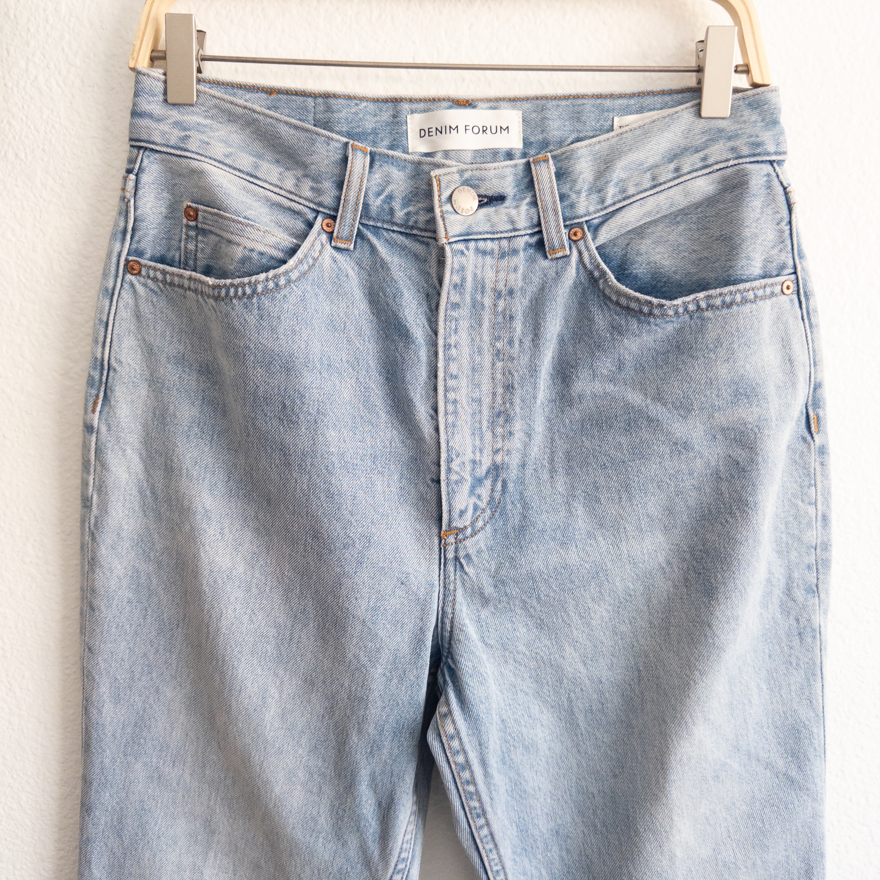 Denim Forum The Marlene '60s High Rise Flare Blue Denim Jean Organic Cotton 28L