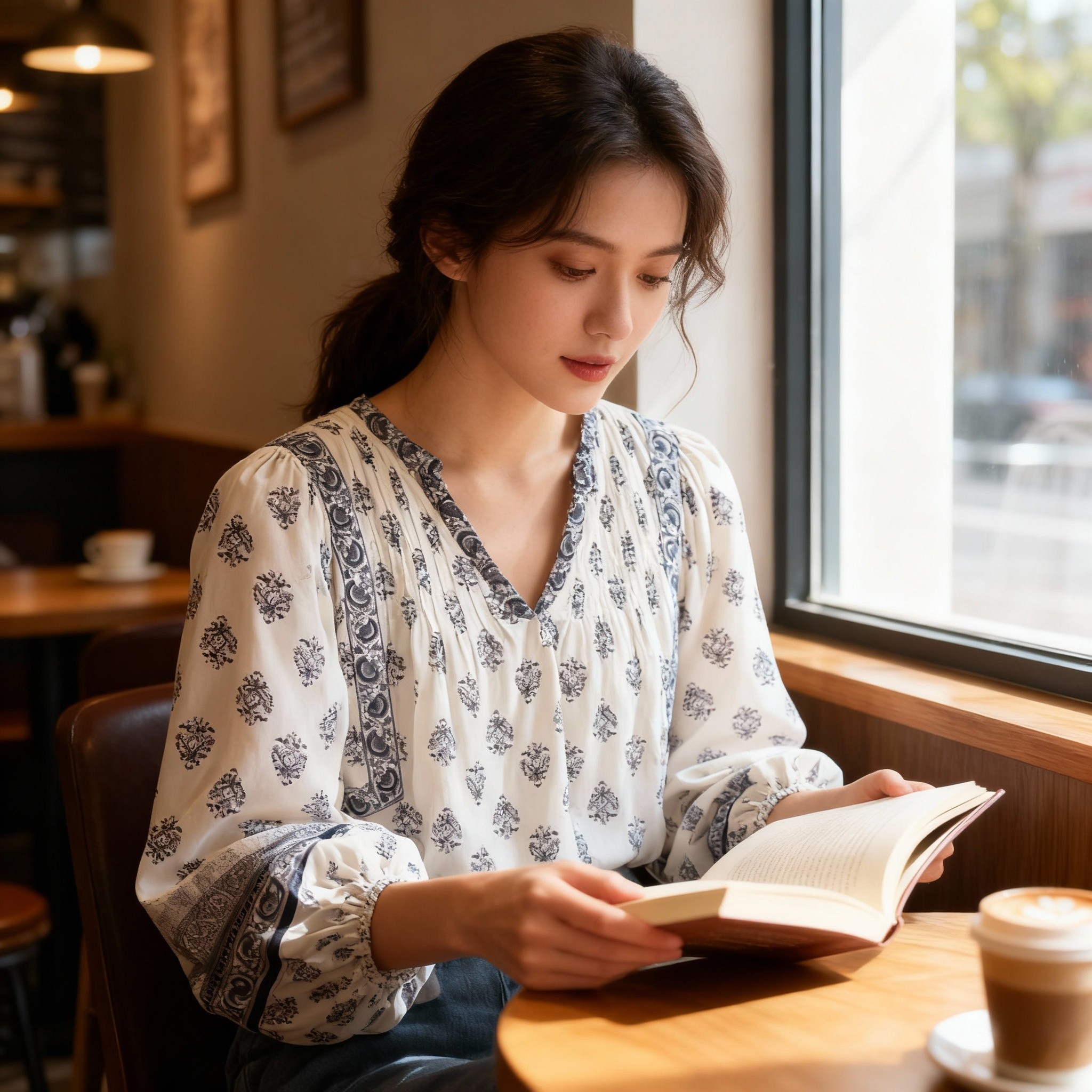 Bohemian Floral Peasant Blouse