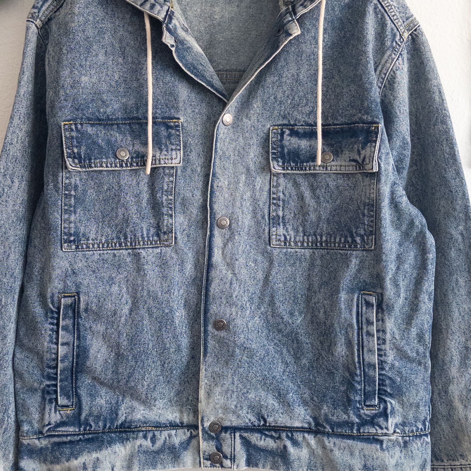 Urban Heritage Stonewash Denim Jean Hooded Jacket Size Large NWT