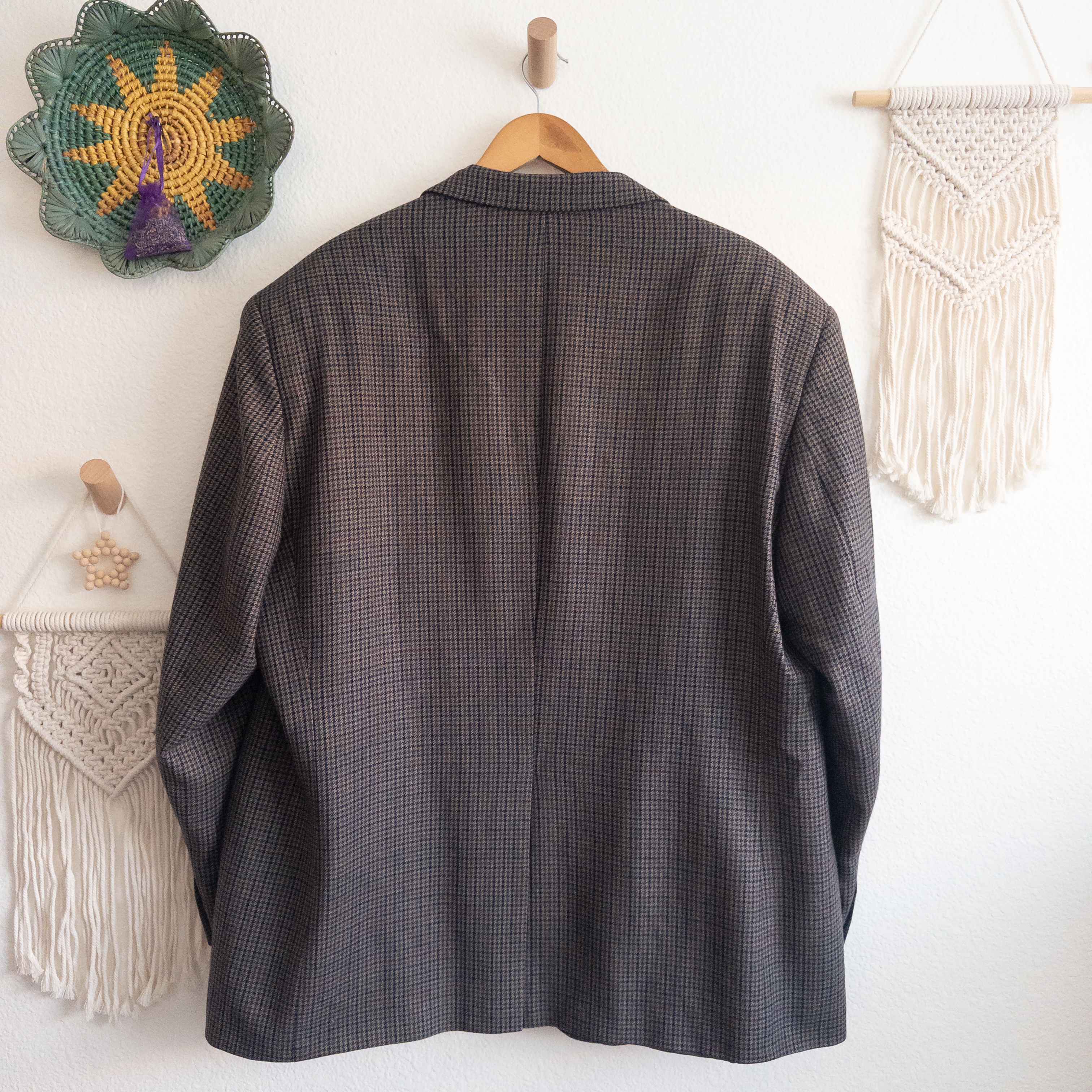 Lambswool Menswear Checkered Blazer