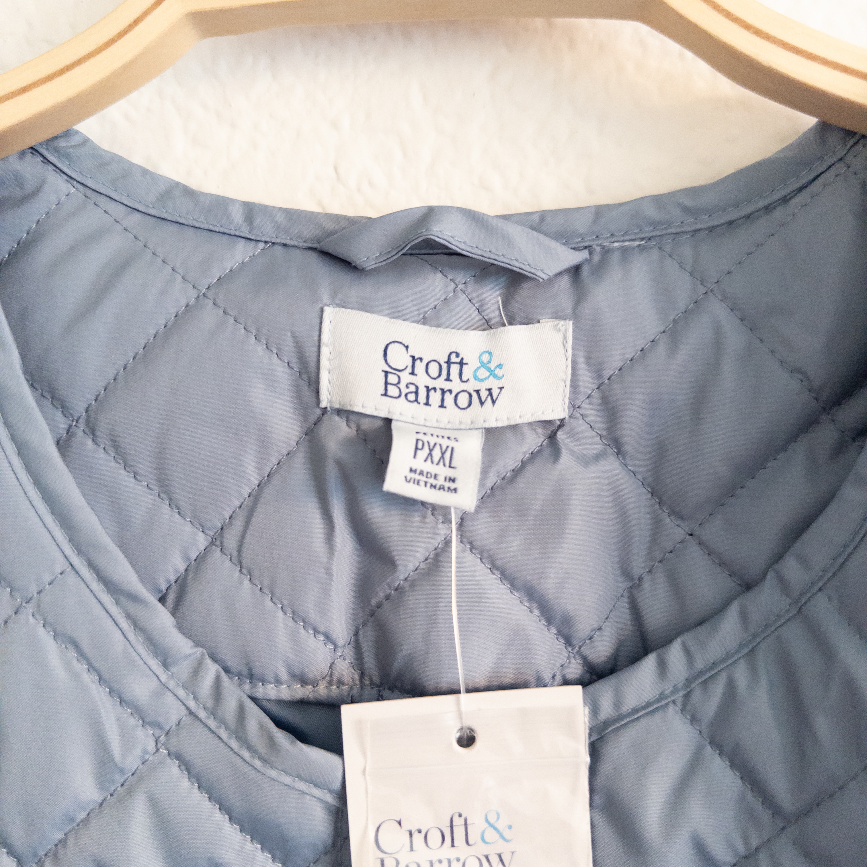 Quilted Light Blue Lightweight Outdoor Packable Jacket NWT Petite XXL