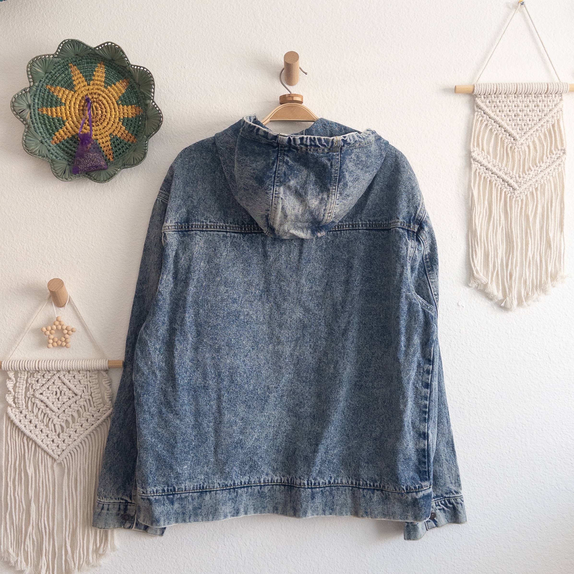 Urban Heritage Stonewash Denim Jean Hooded Jacket Size Large NWT