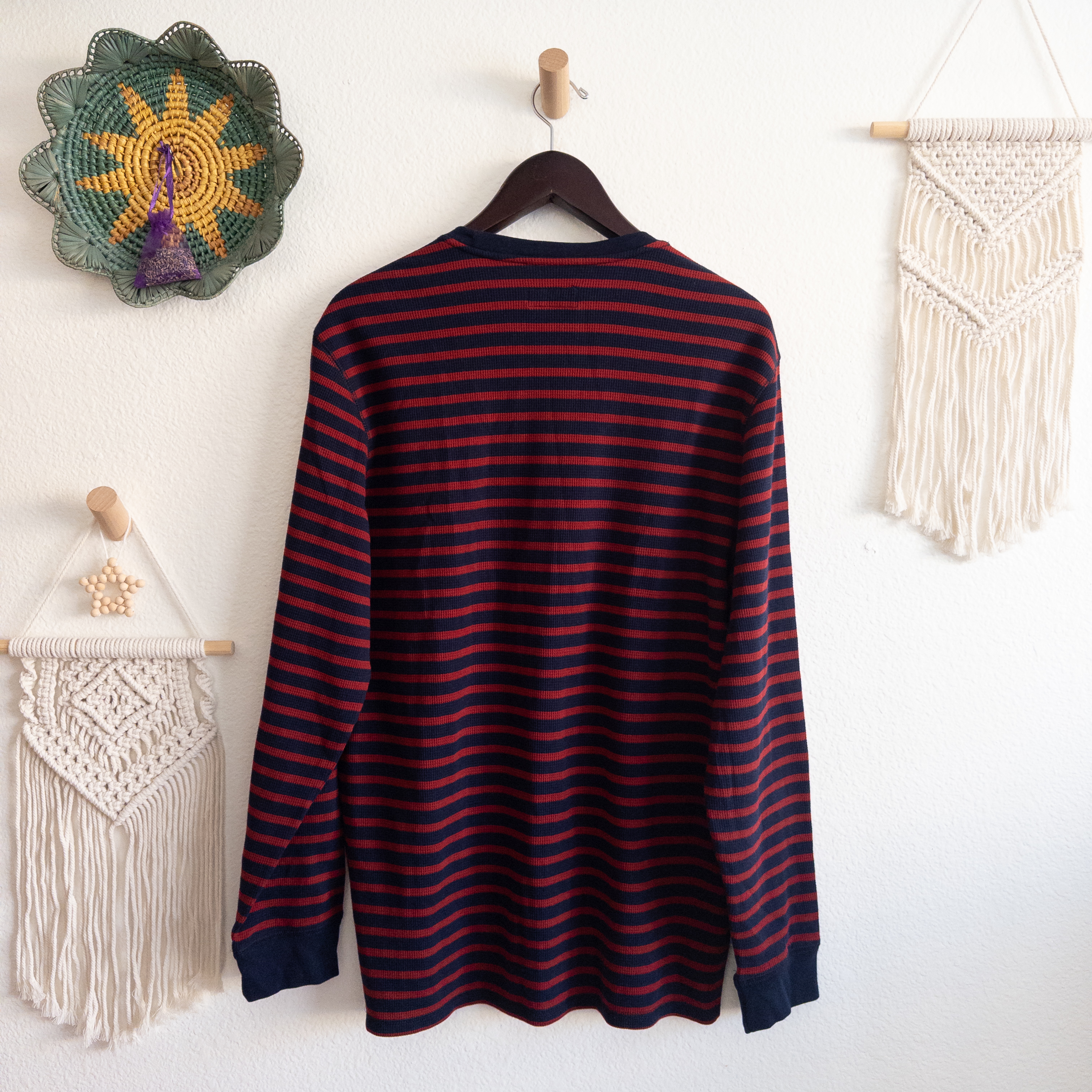 Polo Ralph Lauren Red and Blue Striped Long Sleeve Pullover Shirt Size XL New