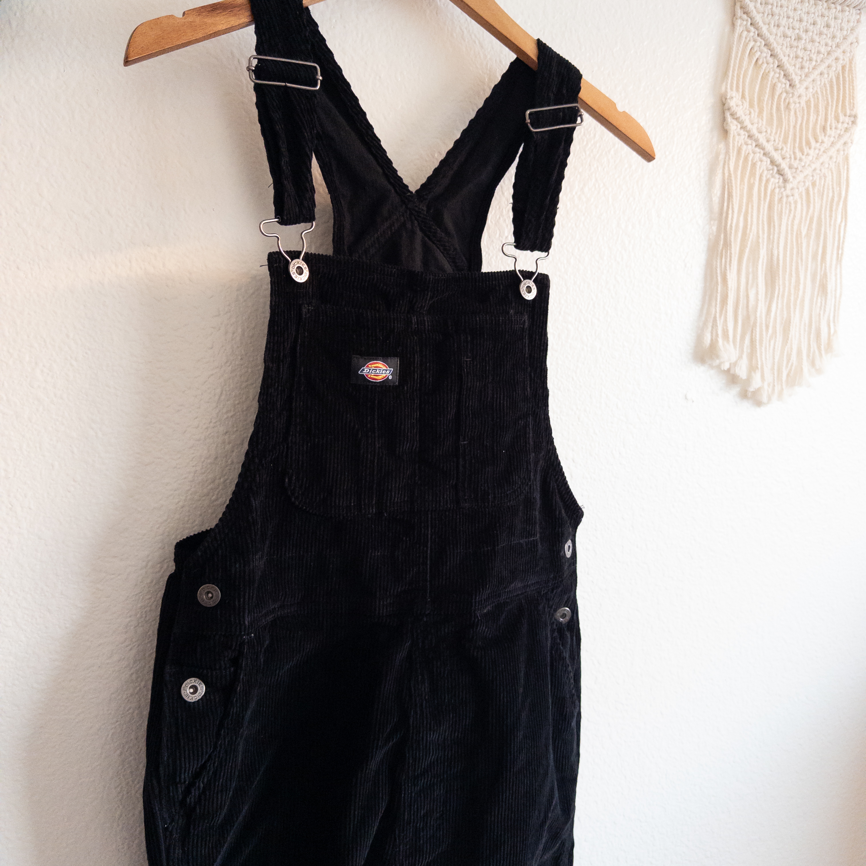 Black Corduroy Overalls Size Medium Dickies