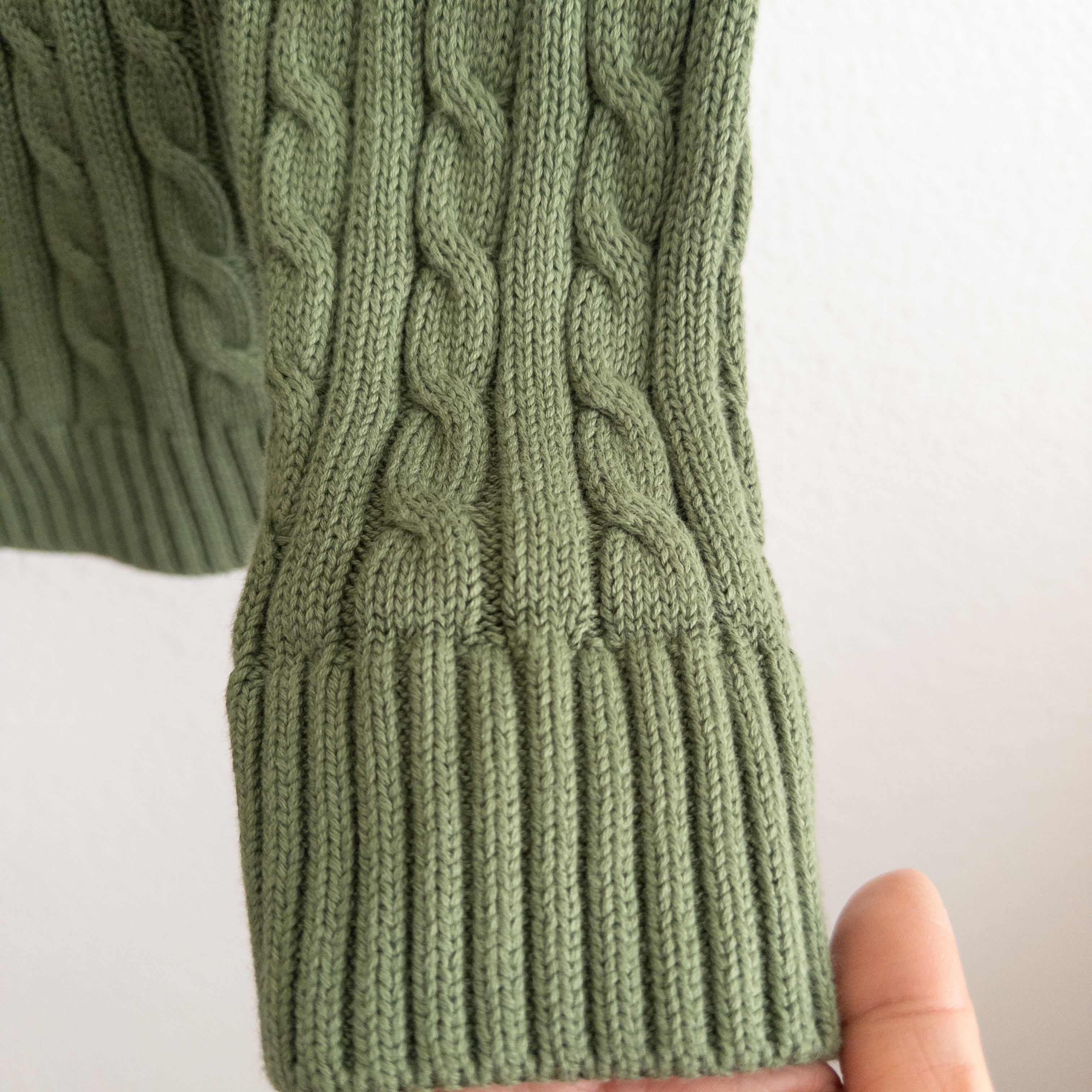 Green Cable Chunky Knit Sweater Size XL