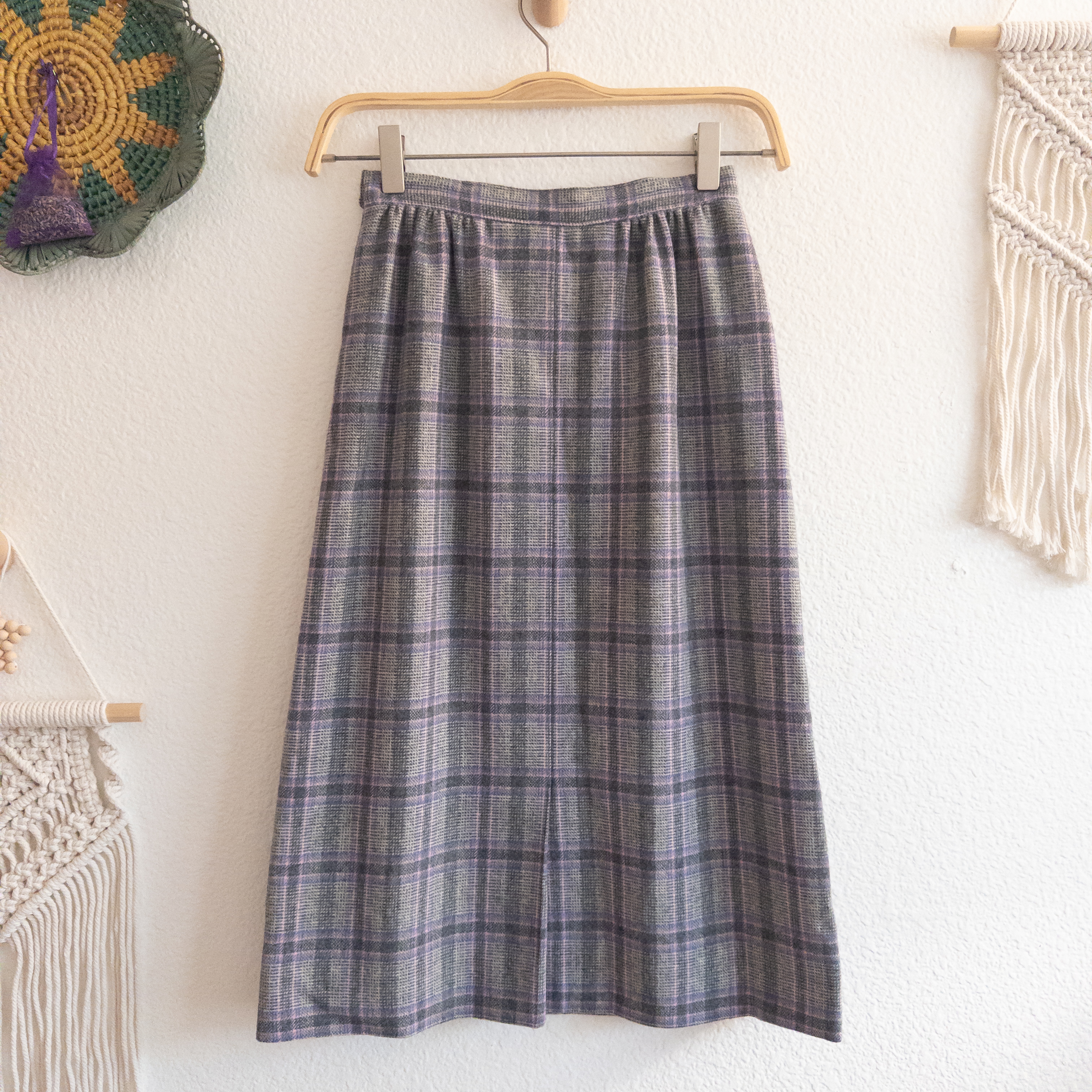 Pendleton Petite Vintage Plaid Pure Virgin Wool Midi Skirt Size 2