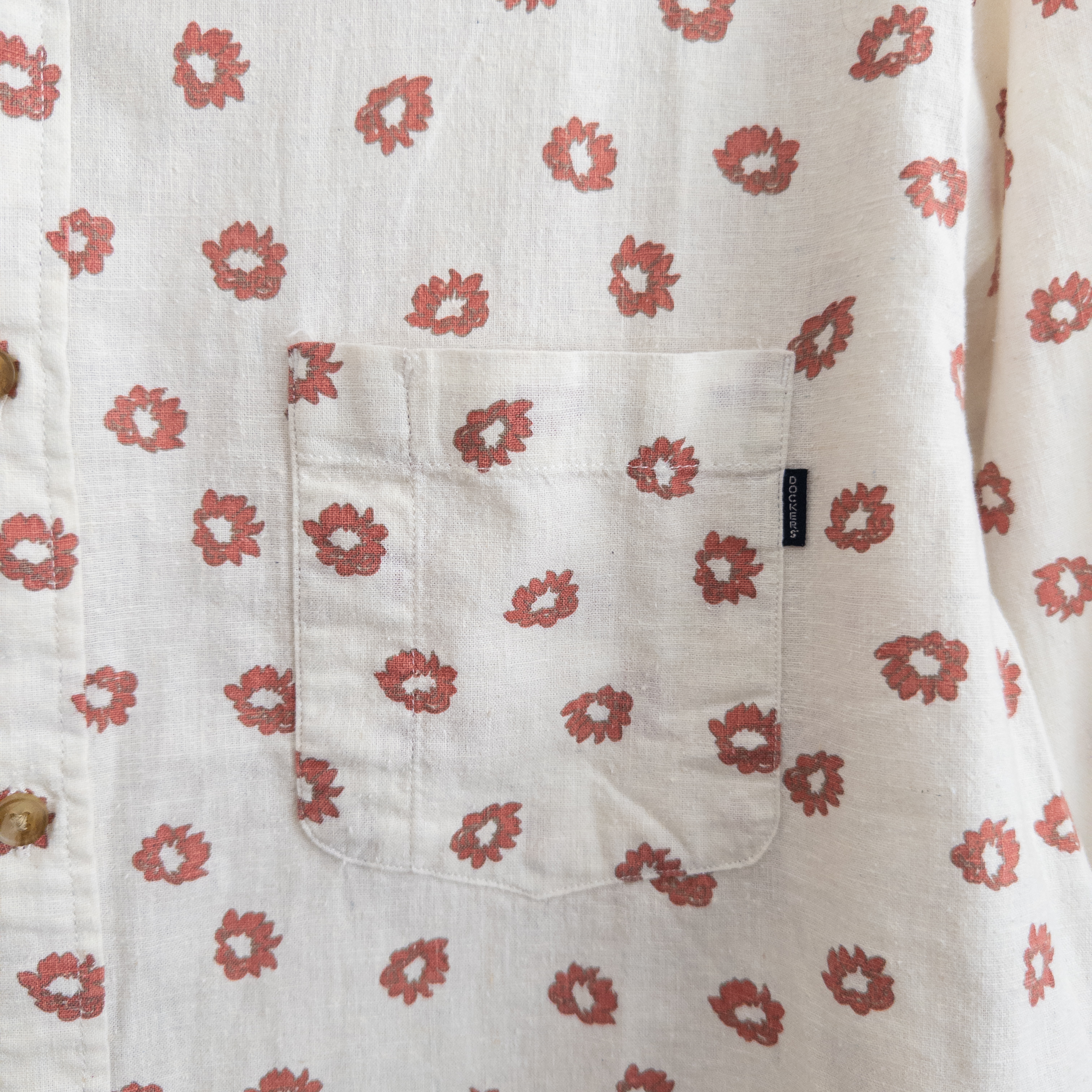 Floral Print Button-Up Shirt Slim Fit Size XL