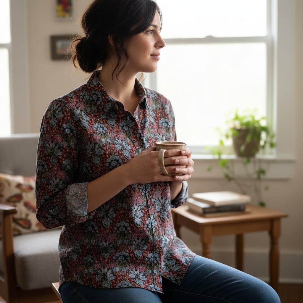 Floral Print Button-Down Shirt