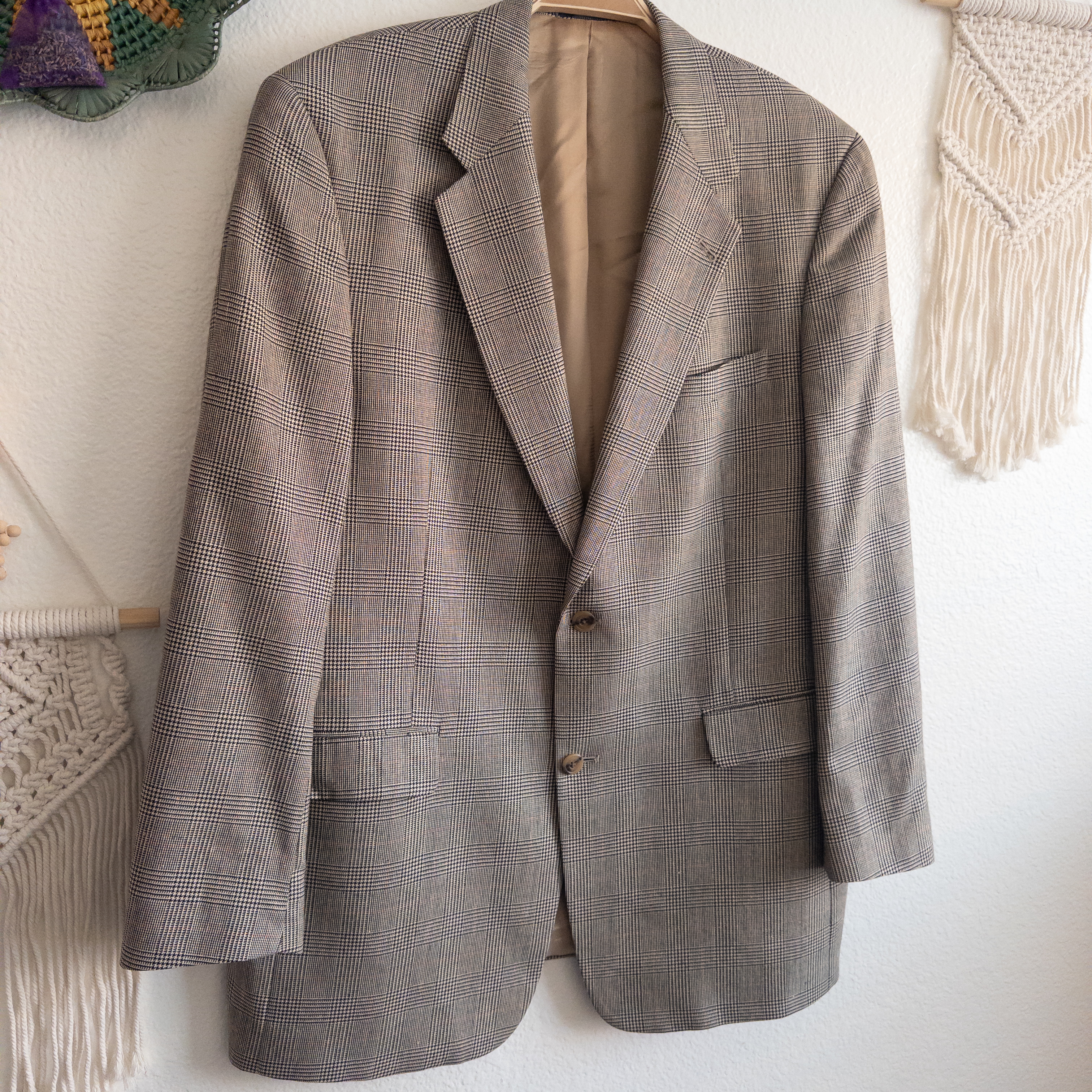 Plaid Menswear Classic Silk and Wool Blazer