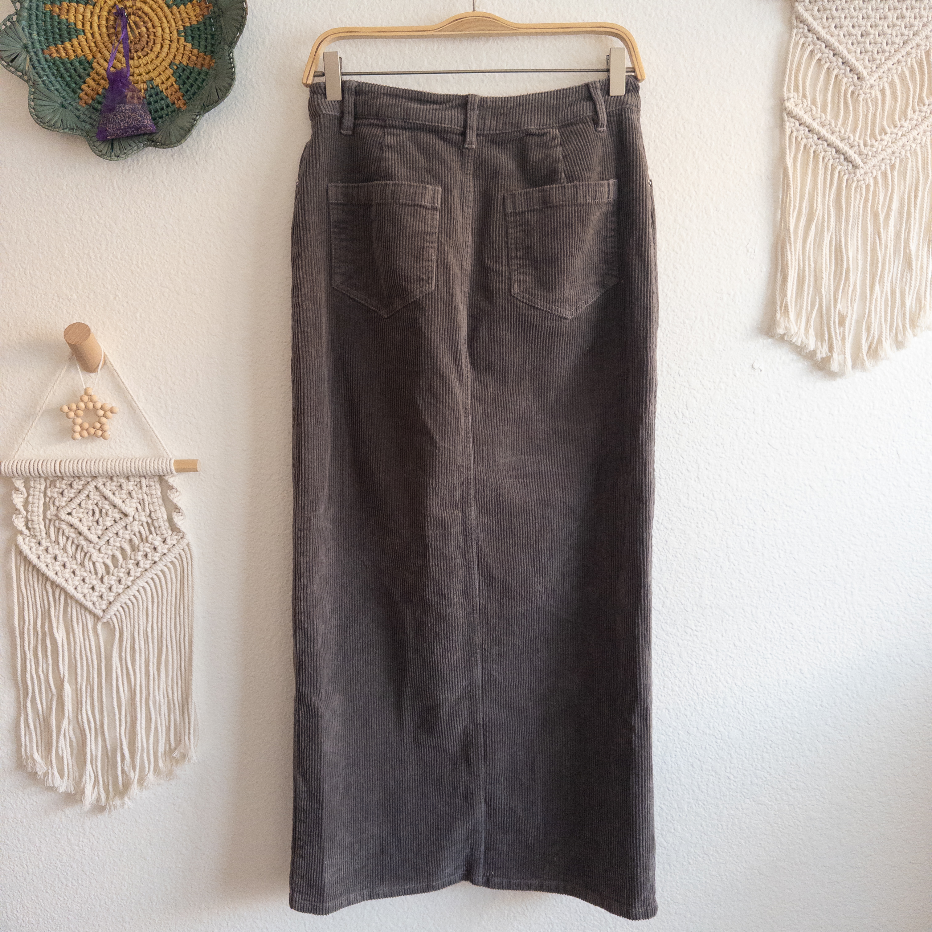 ASOS Design Gray Corduroy Maxi Skirt Size 6