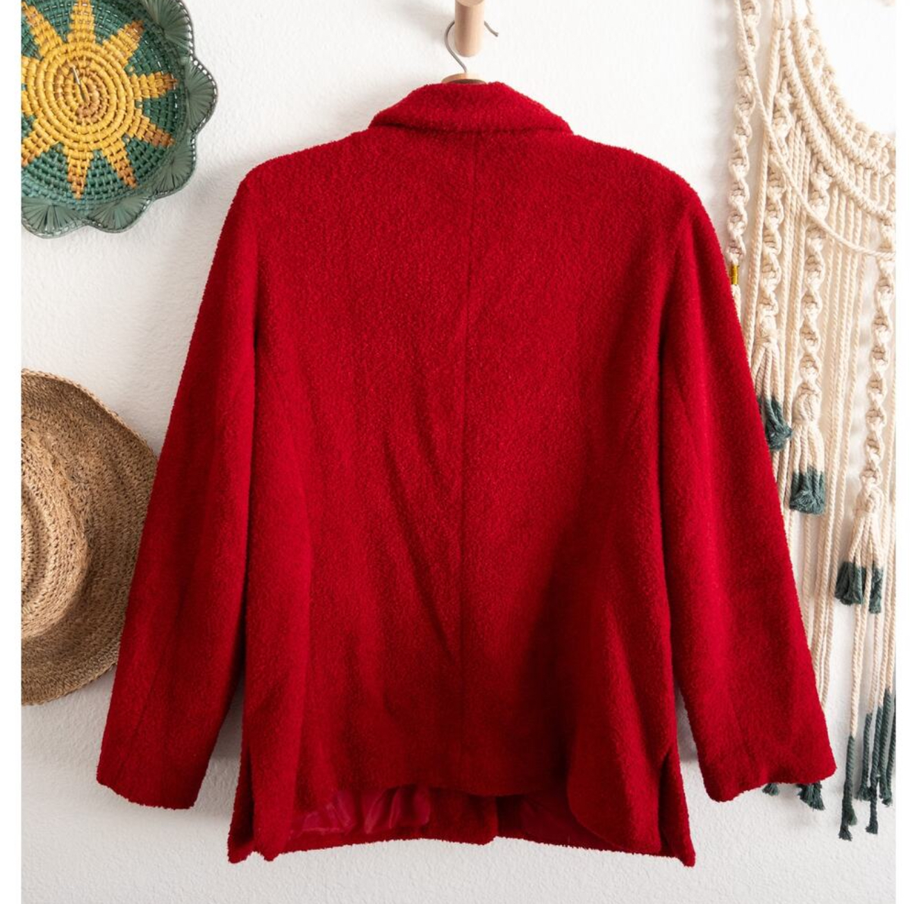 Red Cardigan Blazer Vintage Size Large