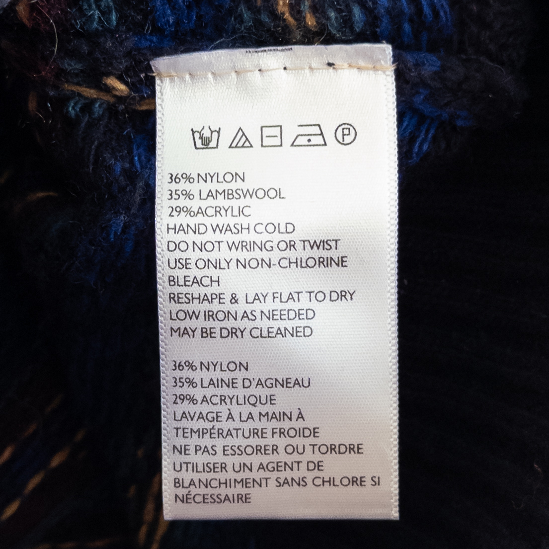 O'Hanlon Mills Nordic Pattern Lambswool Blend Sweater Size Small