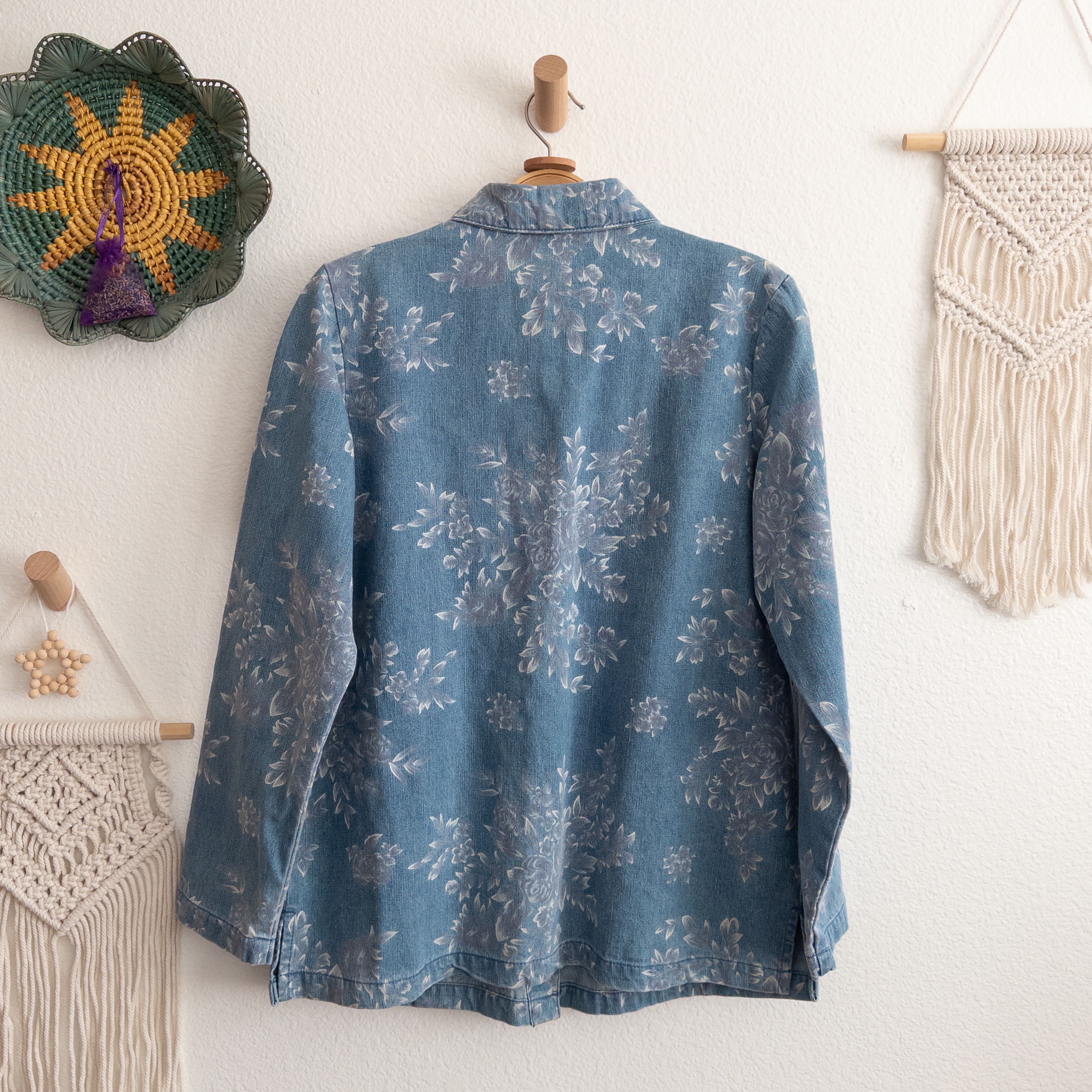 Floral Denim Jacket Denim & Co Size Small