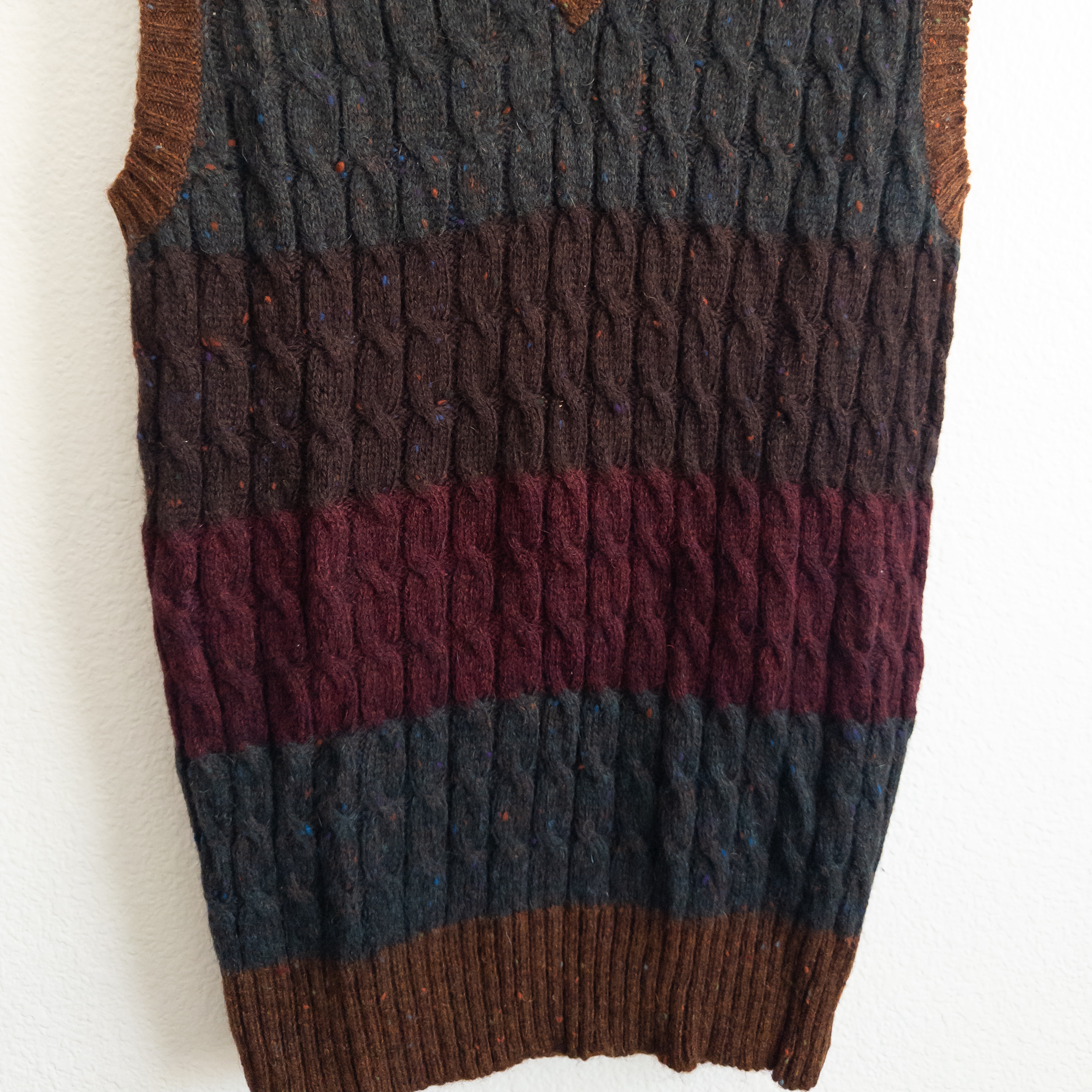 Robert Stock Chunky Knit Sleeveless Wool Vest Sweater Vest Size Small