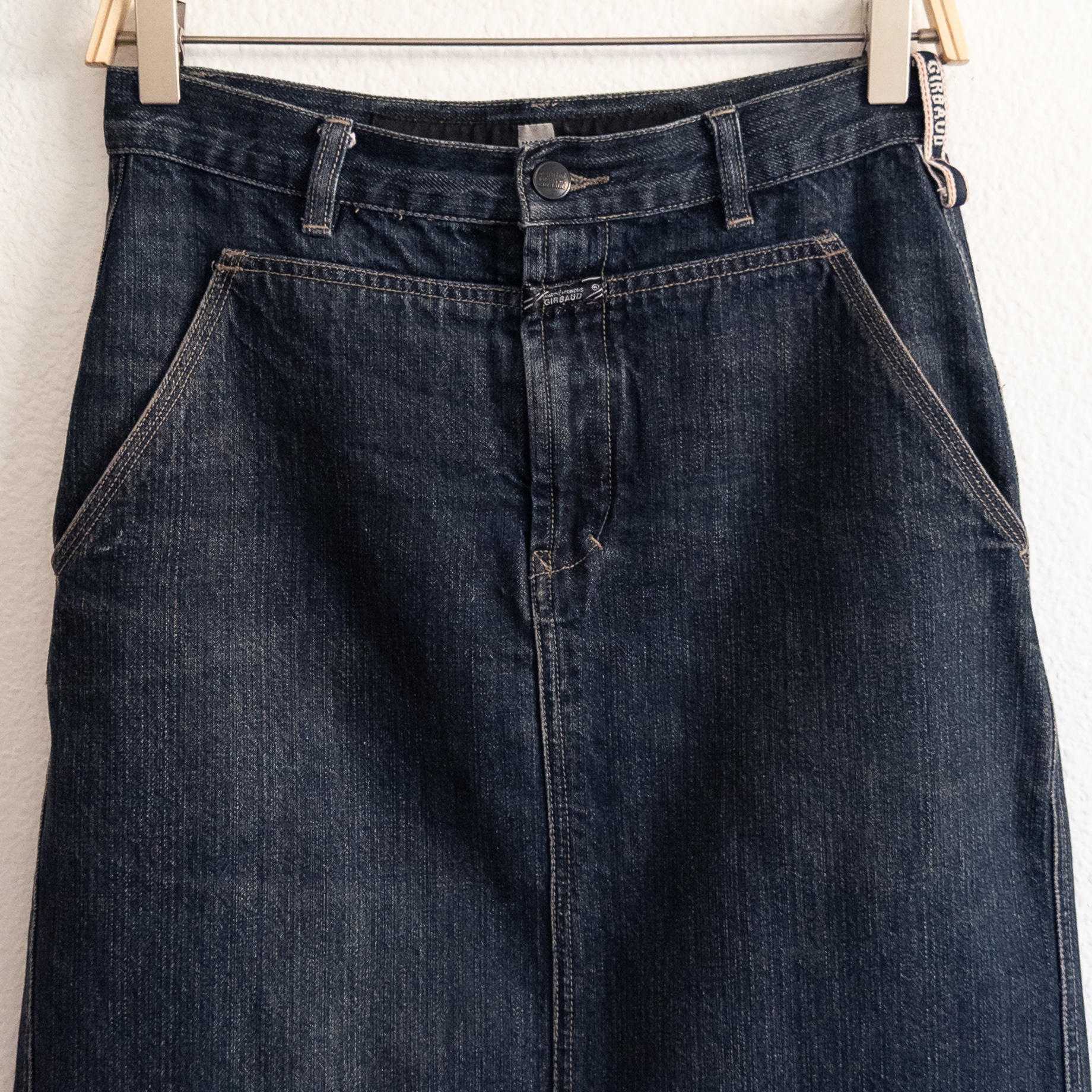 Marithe Francois Girbaud Dark Blue Denim Jean Skirt Size 6 Vintage