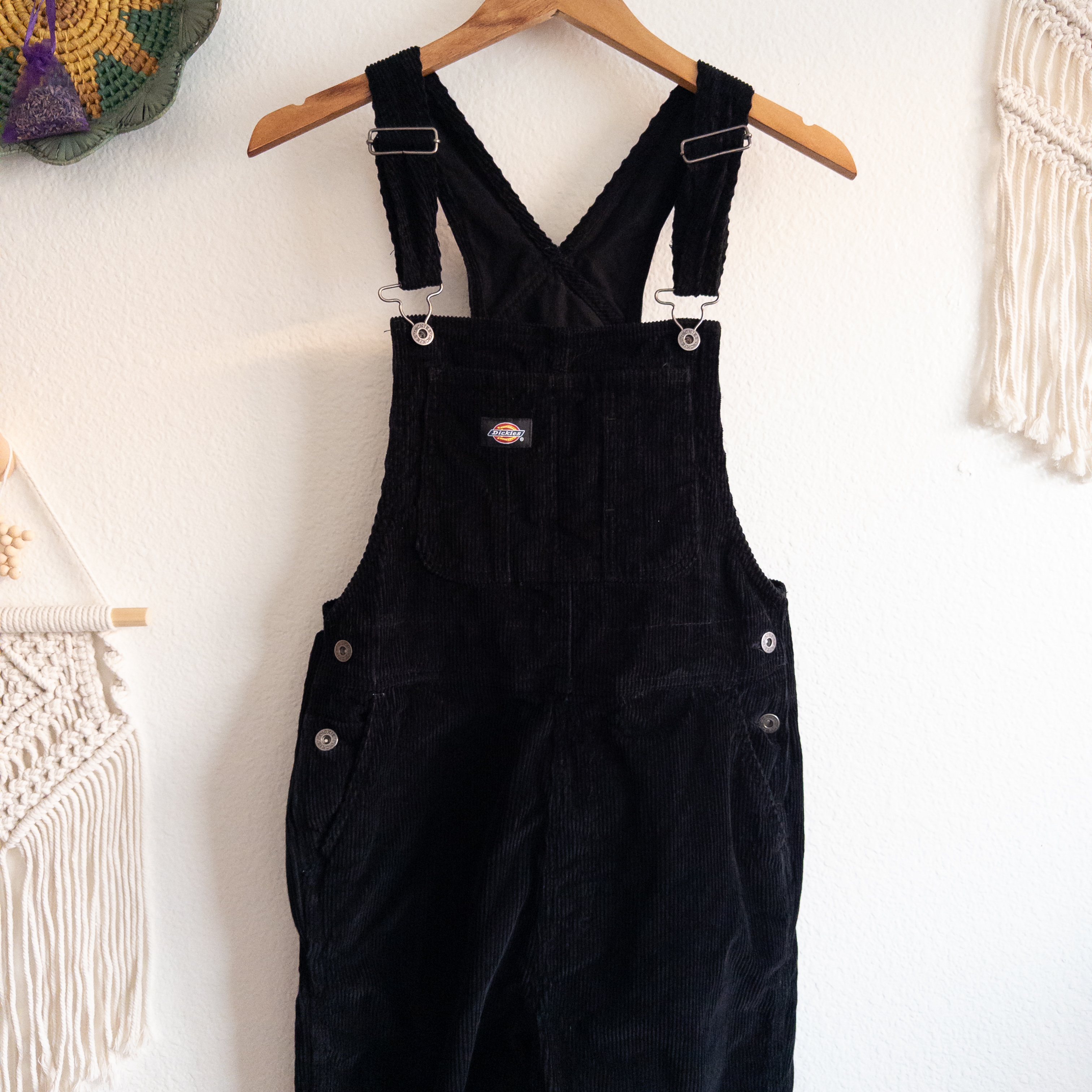 Black Corduroy Overalls Size Medium Dickies