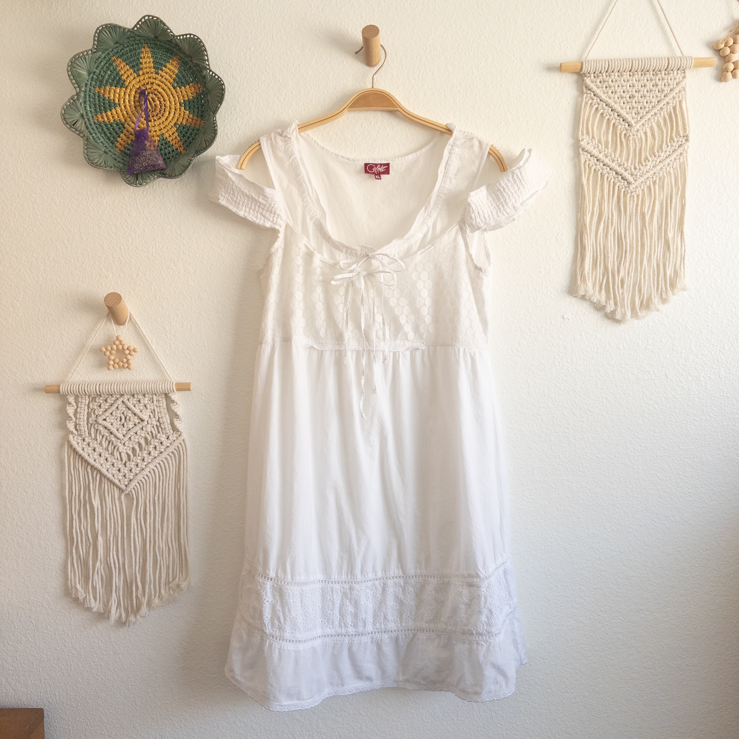 White Off-The-Shoulder Tank Dress Size XL