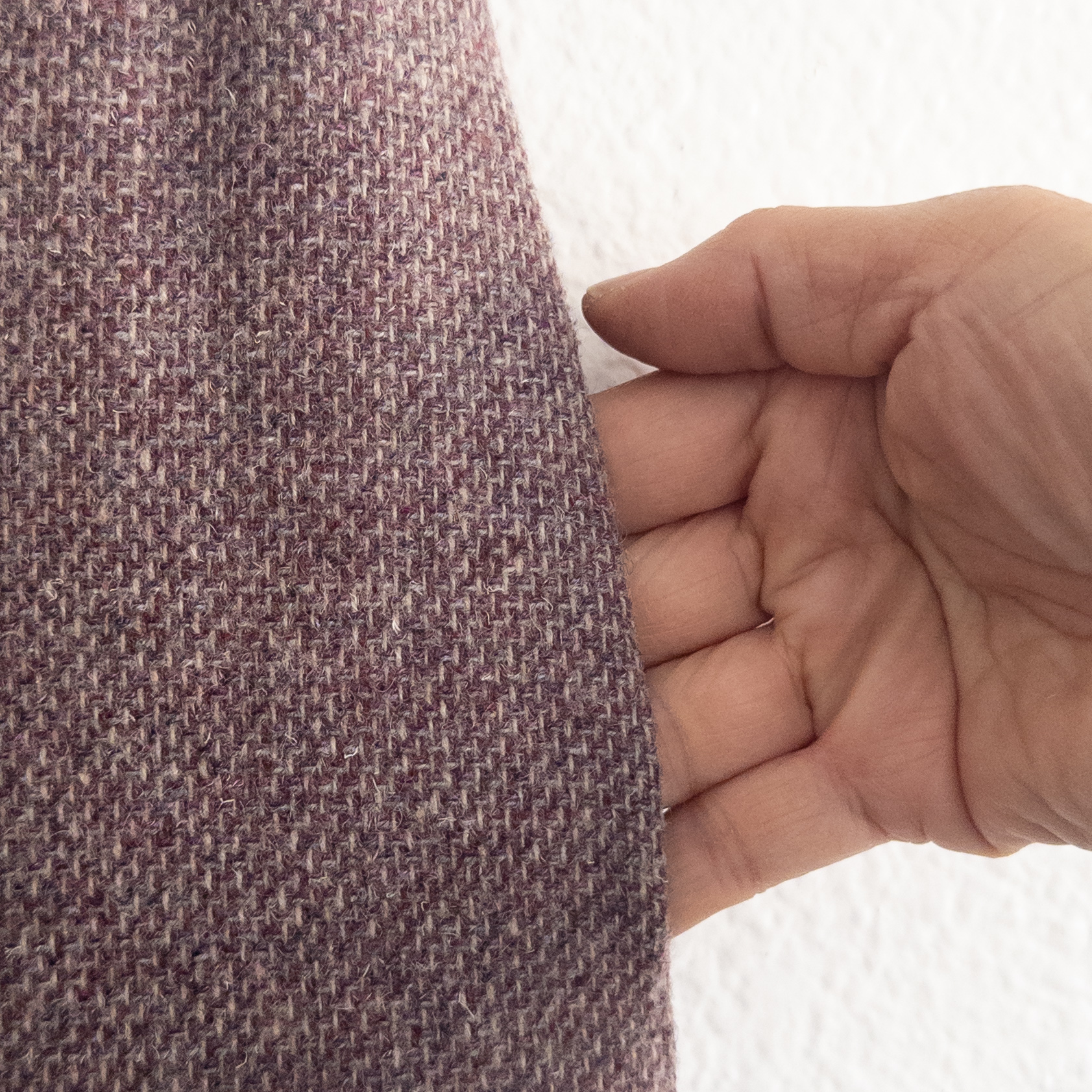 Purple Tweed Wool Midi Straight Skirt Size 10 Vintage