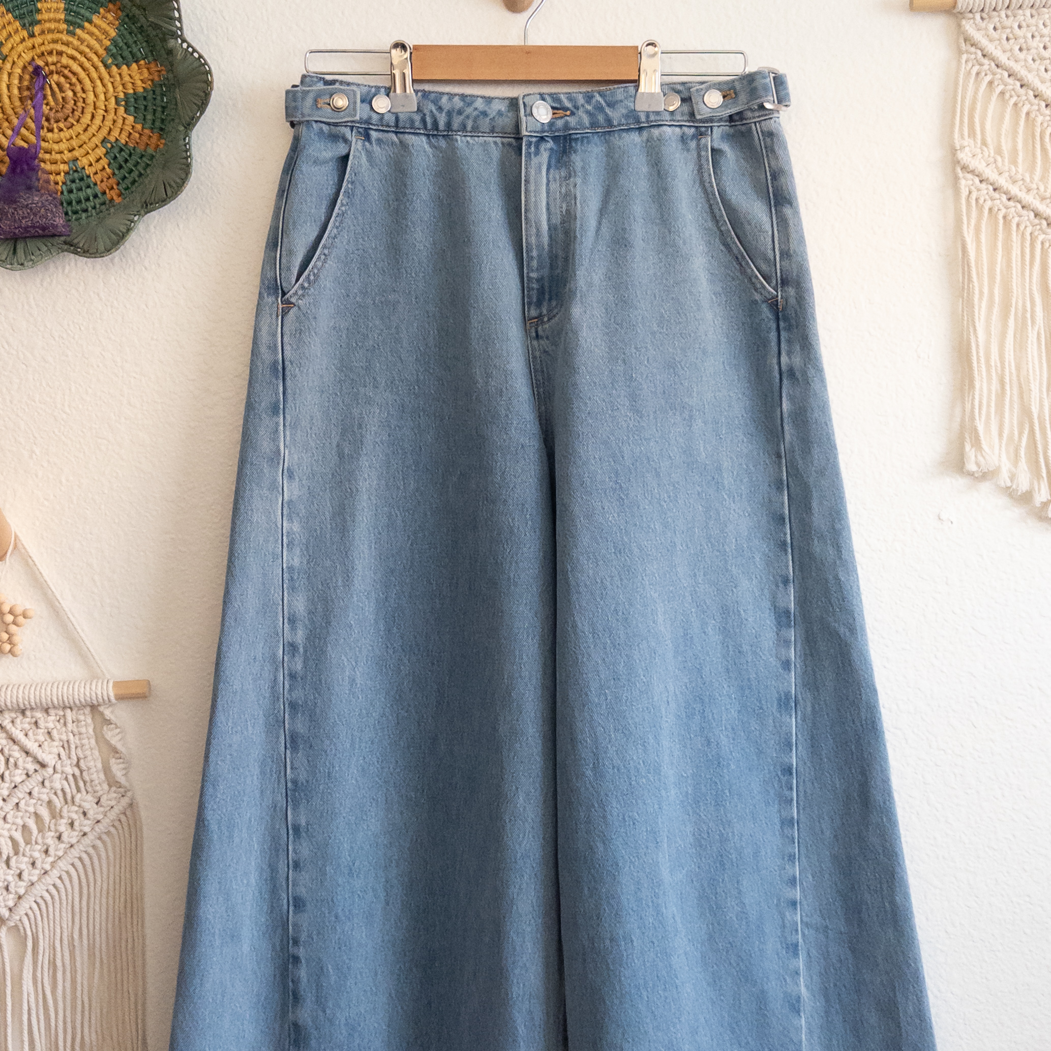 Meshki Super Wide-Leg High Rise Blue Jean Size 27