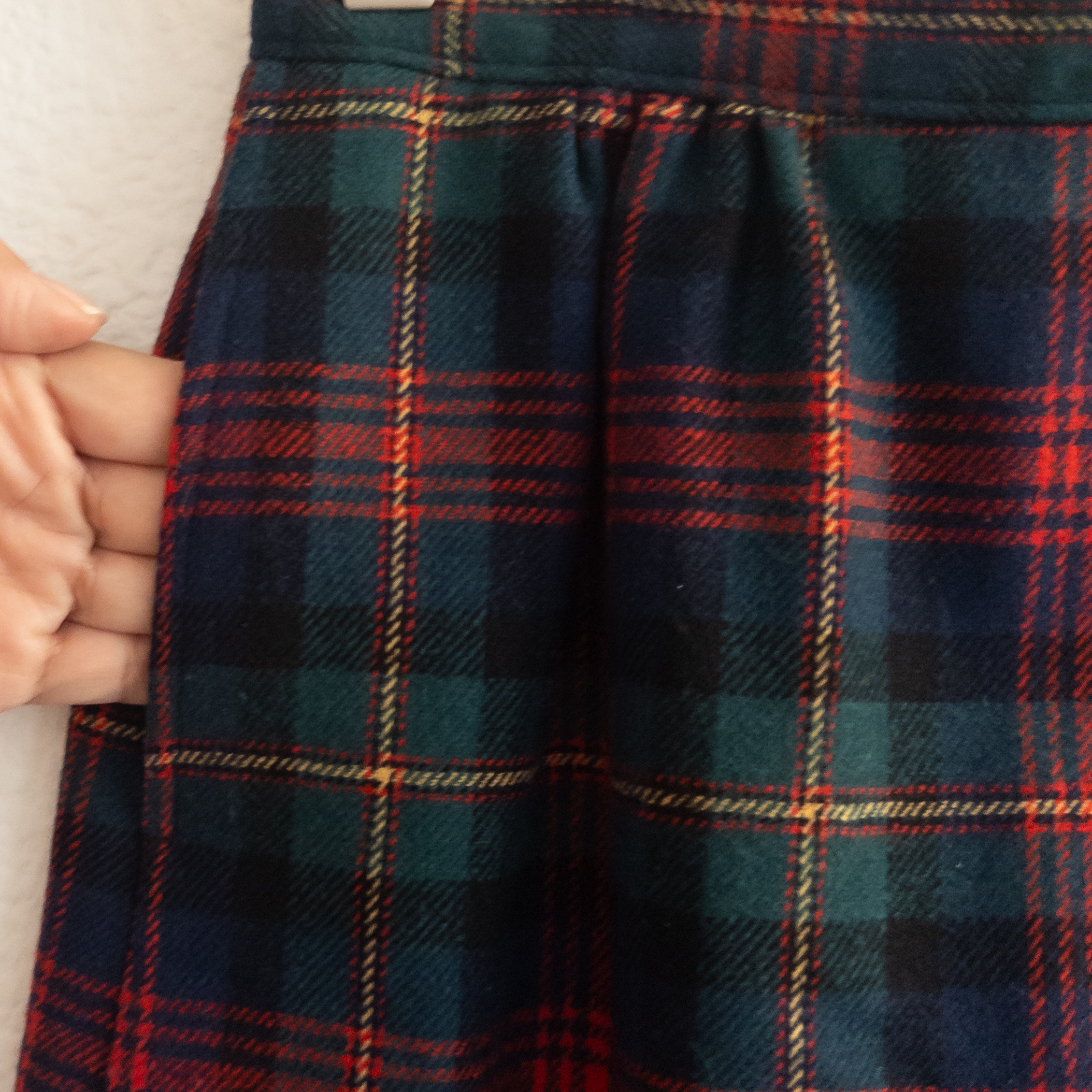 Pendleton Petite Vintage Tartan Plaid Pure Virgin Wool Midi Skirt Size 4
