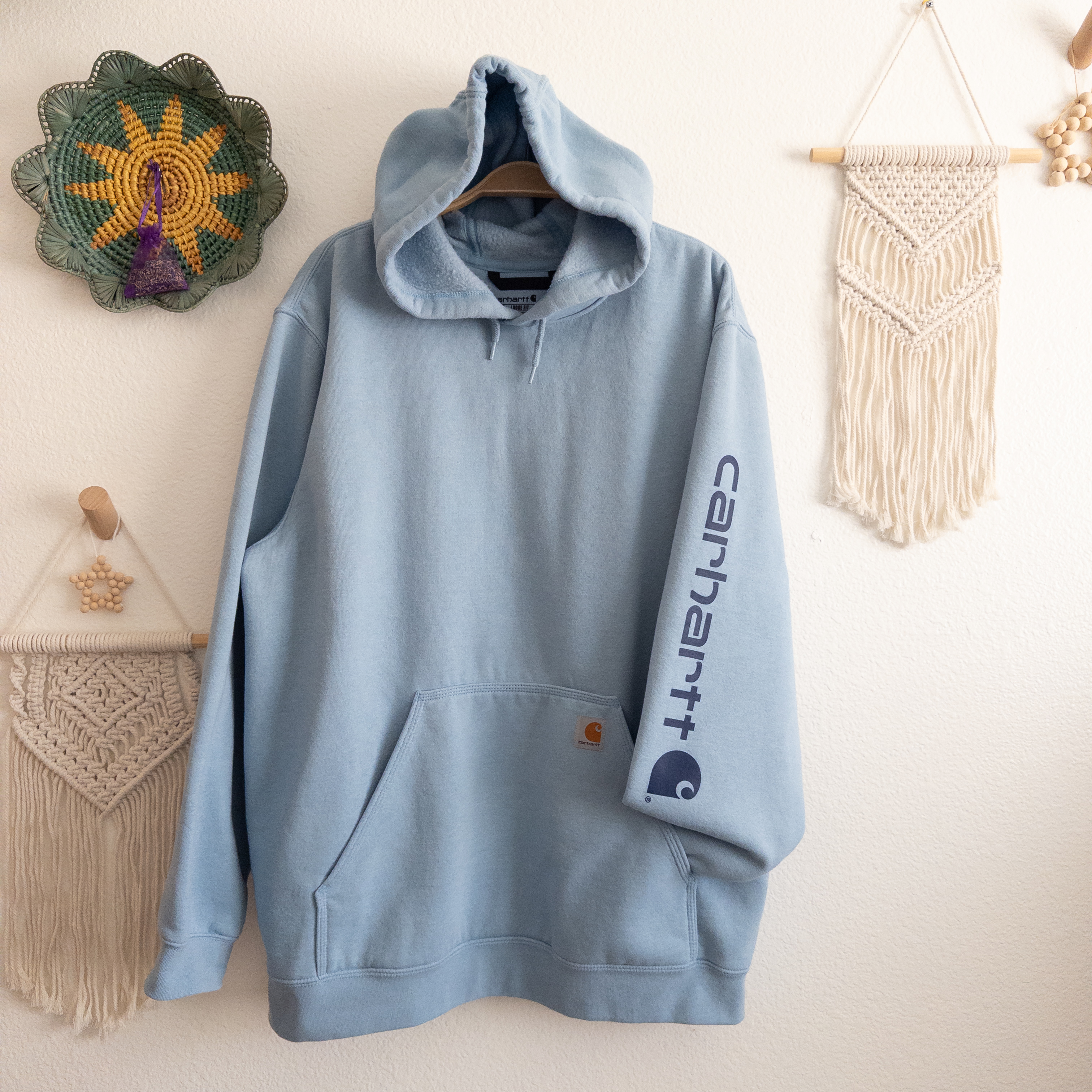 Light Blue Hooded Sweatshirt