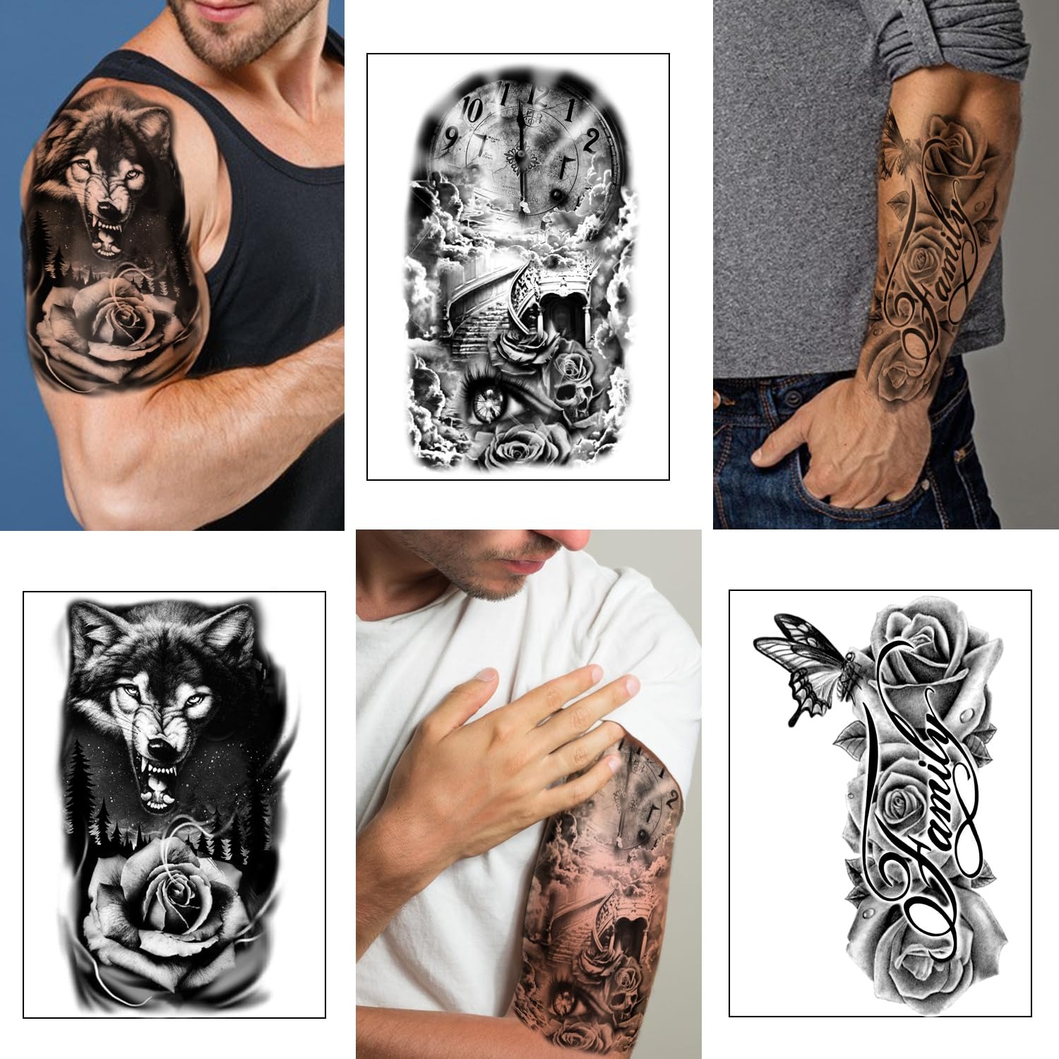 Realistic Wolf Tattoo Sleeves