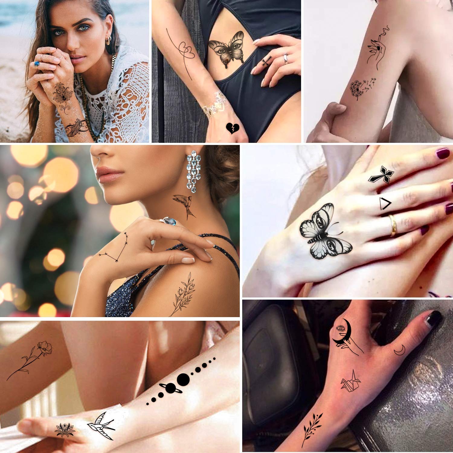 Minimalist Temporary Tattoo Set