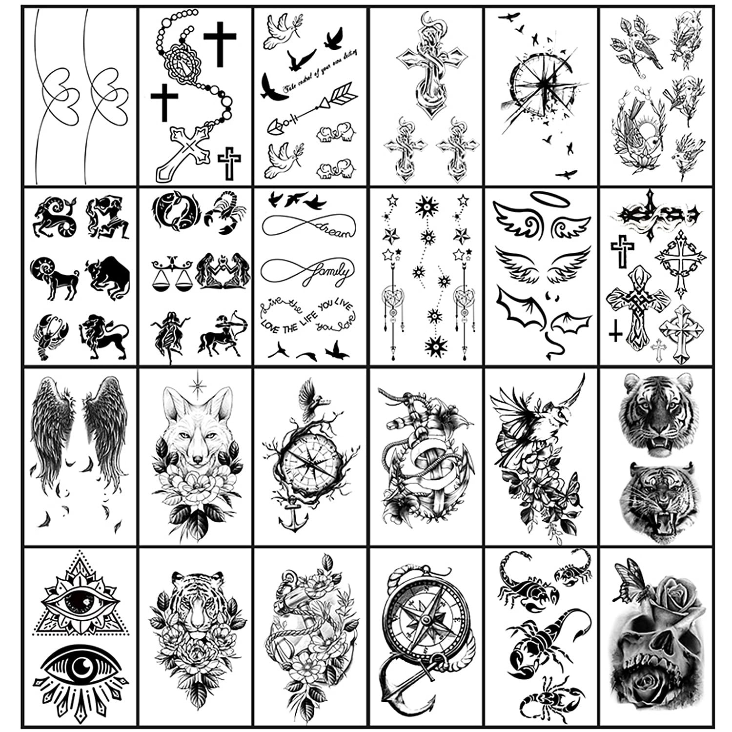 Temporary Tattoo Sticker Sheet