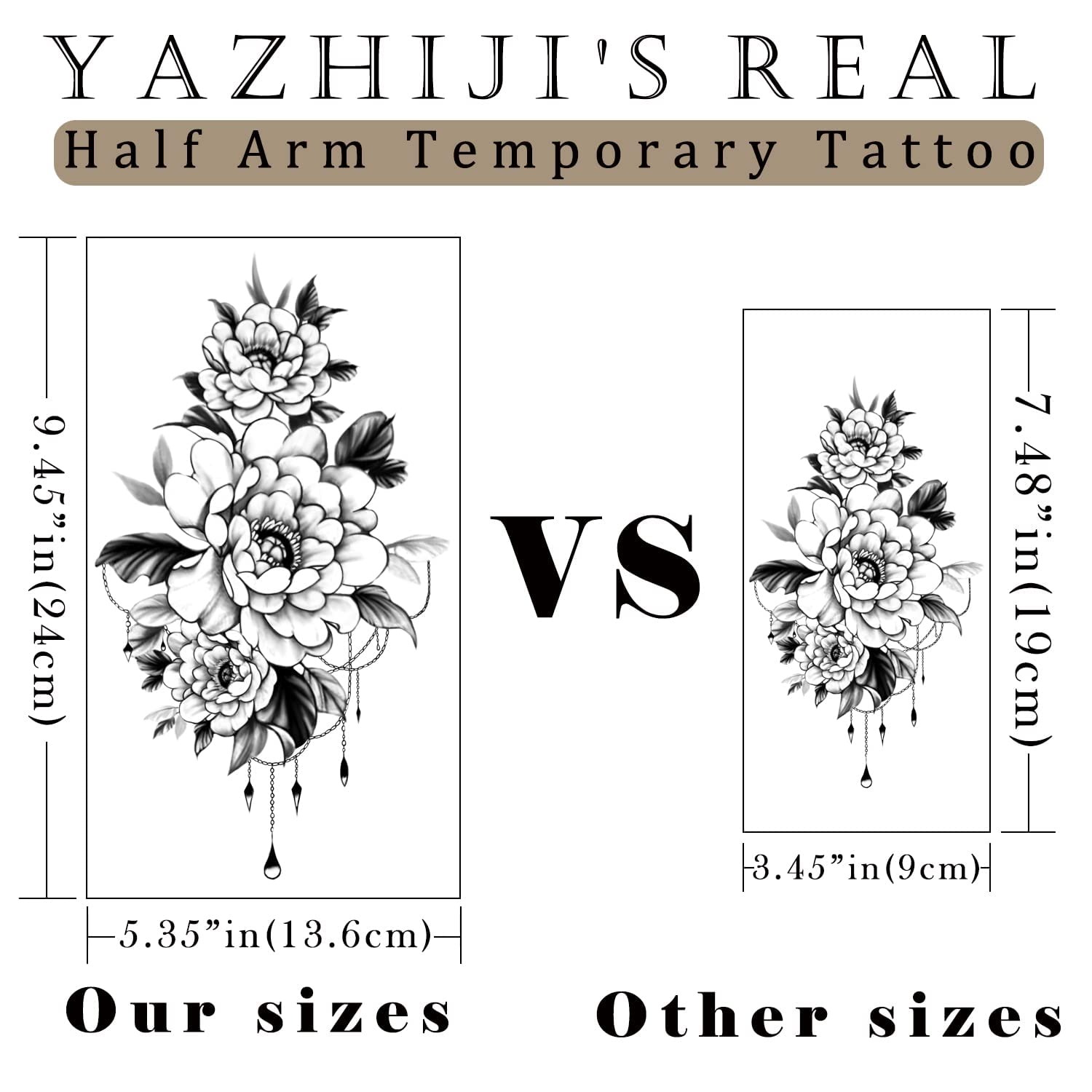 Yazhiji's Real Half Arm Temporary Tattoo