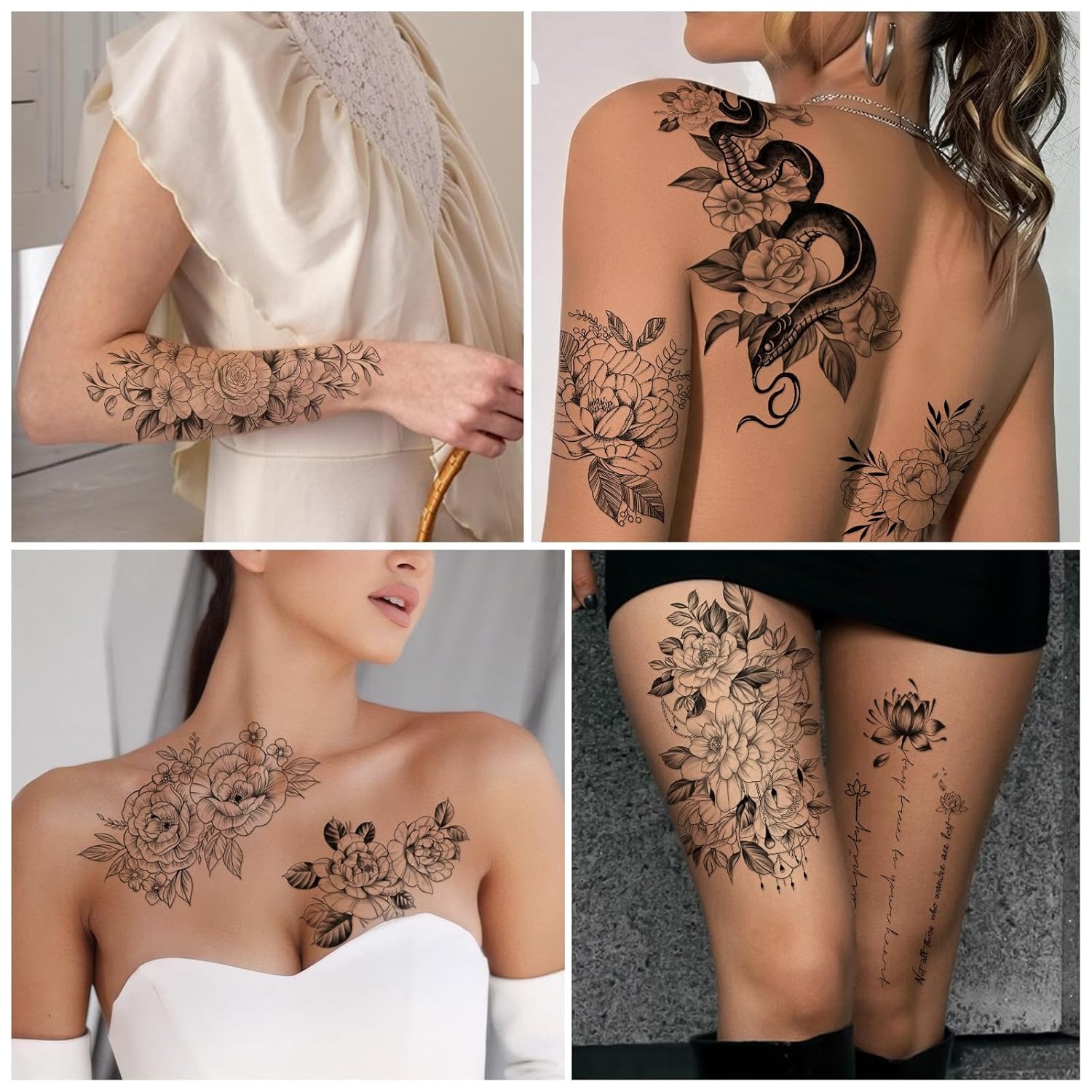 Floral Temporary Tattoo Set