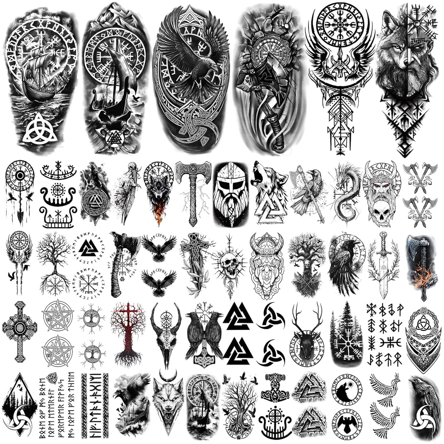 Viking Tattoo Sticker Set