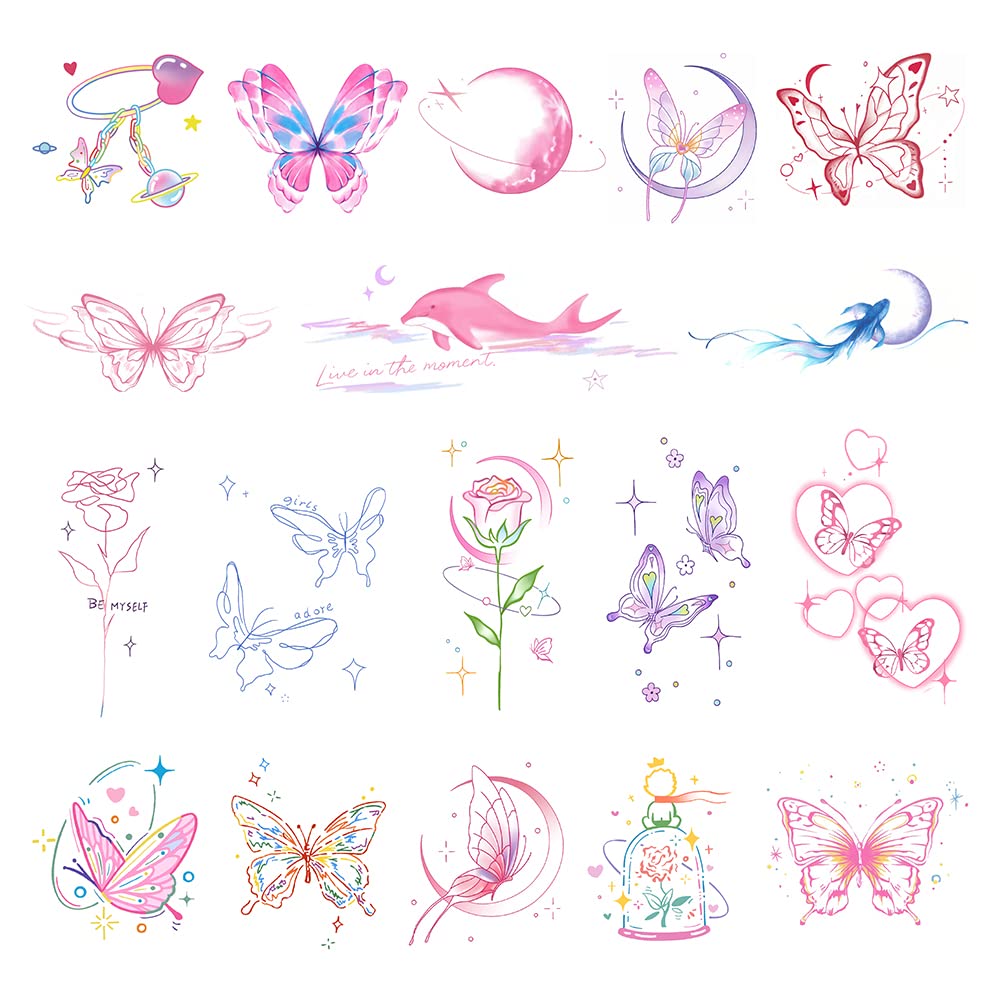 Whimsical Butterfly and Floral Sticker Set