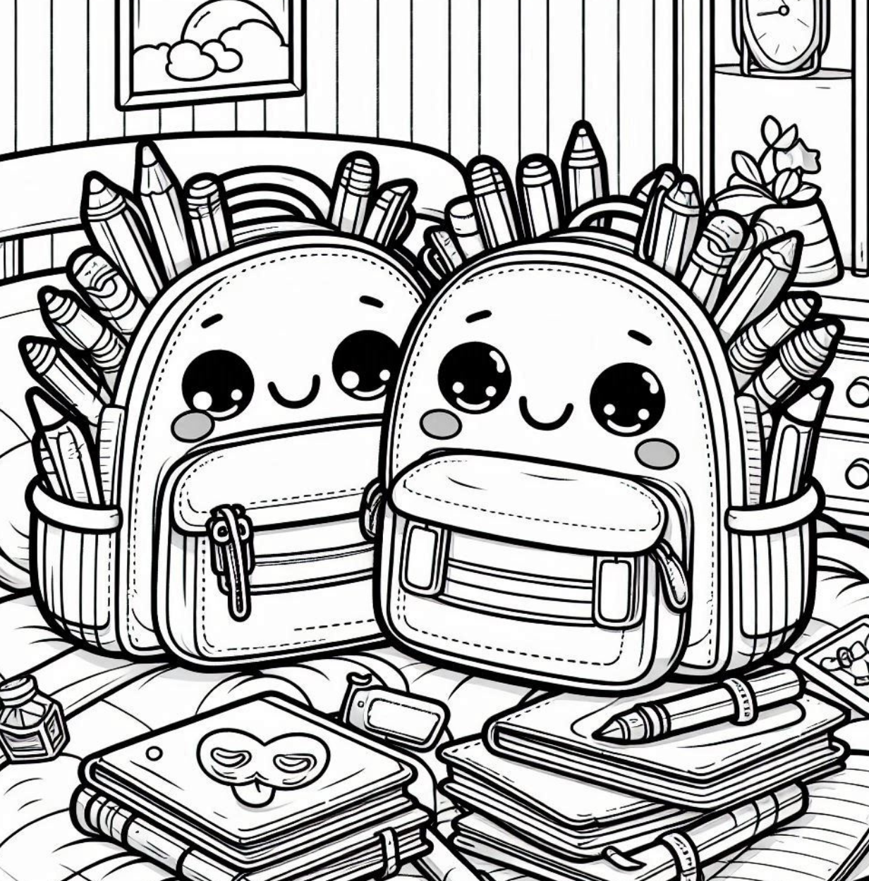 Beach Bags to Backpacks Coloring Storybook