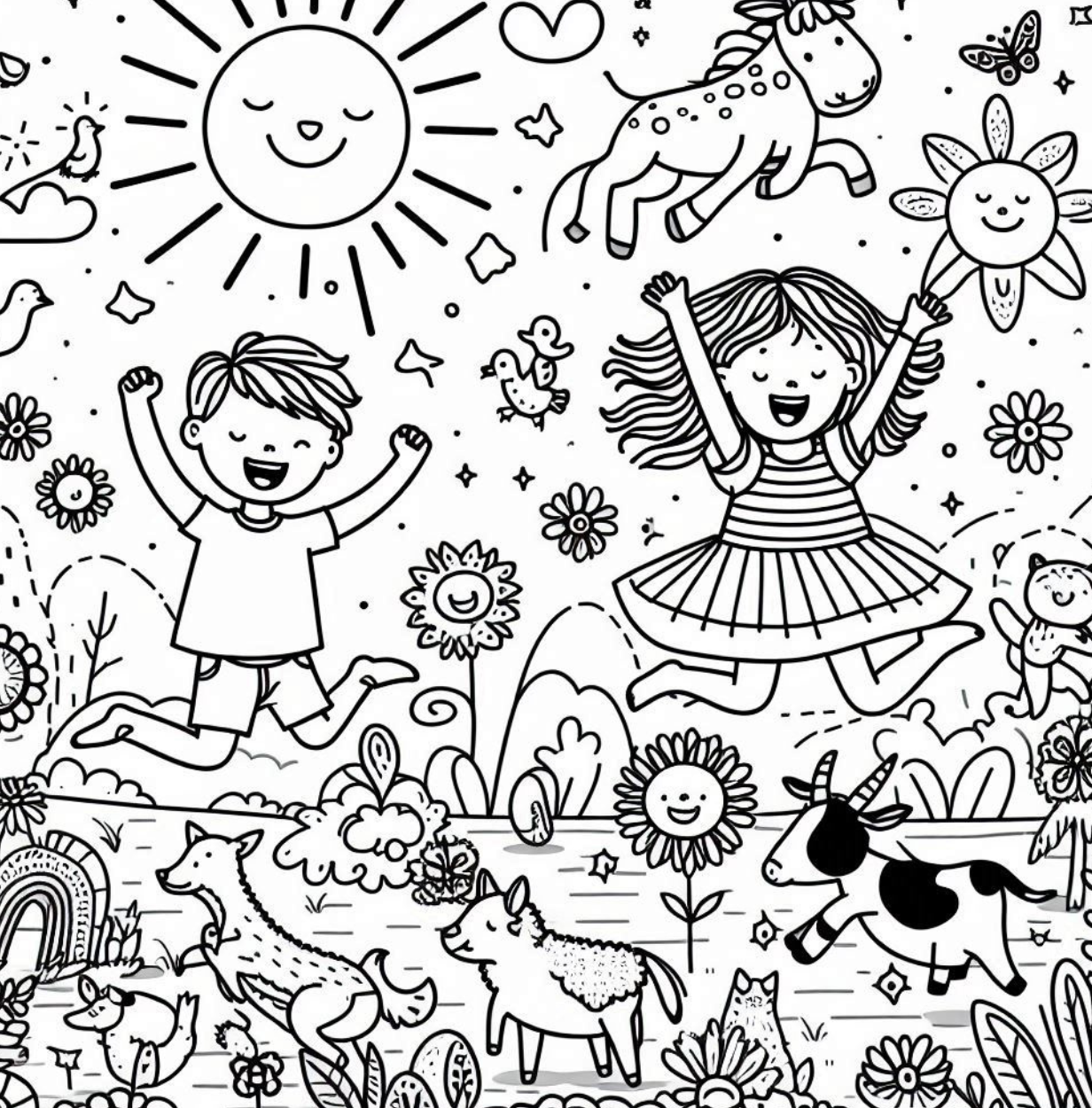 Lazy Summer Days Coloring Storybook