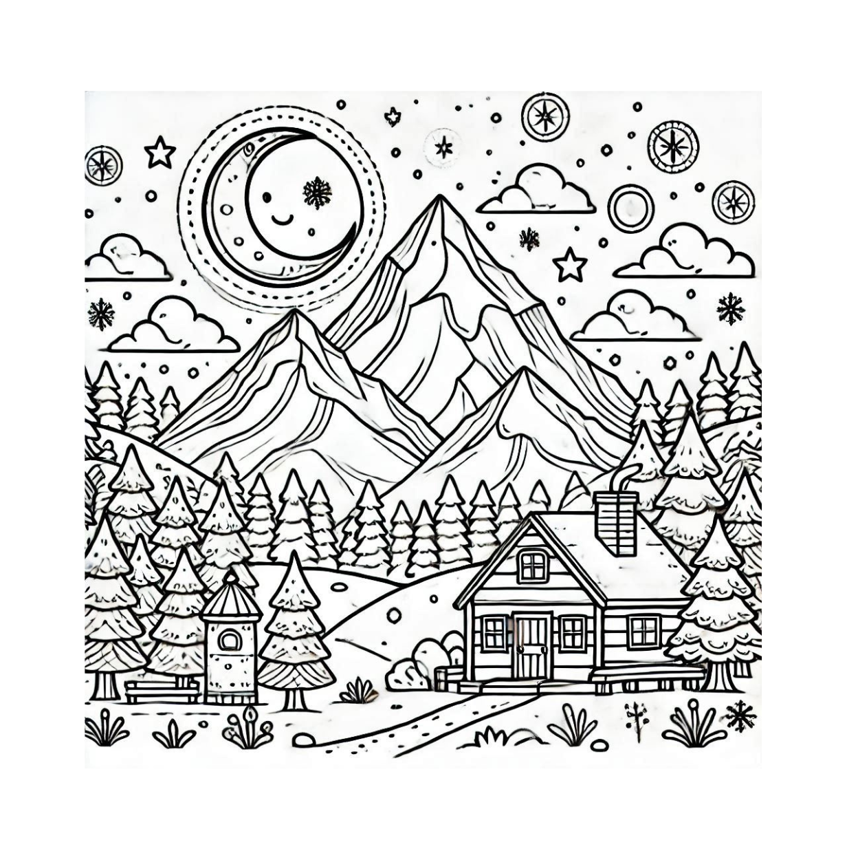 Winter Wonderland Coloring Story Book