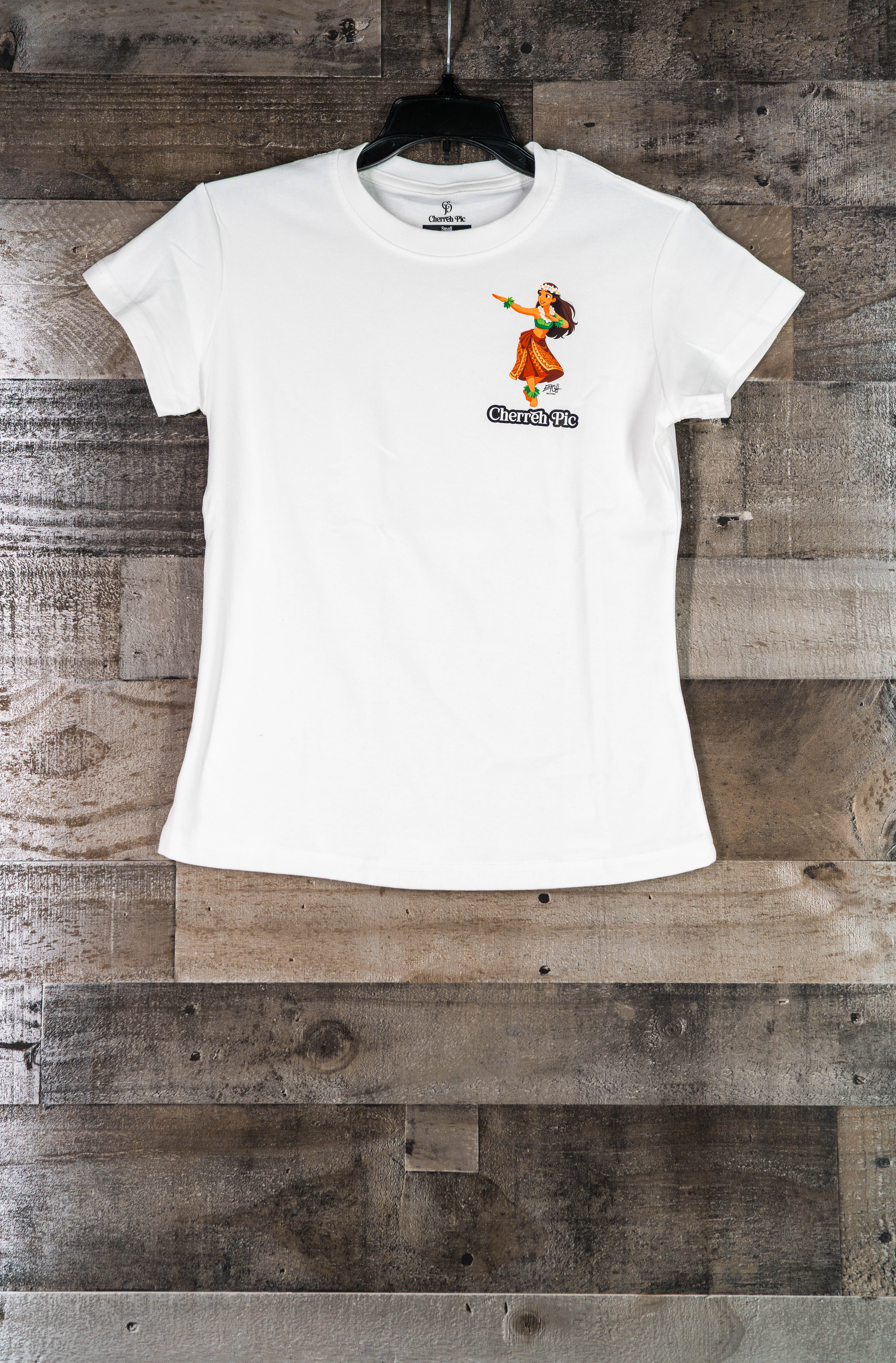 Women's T-Shirt - Hula Girl in Black and White