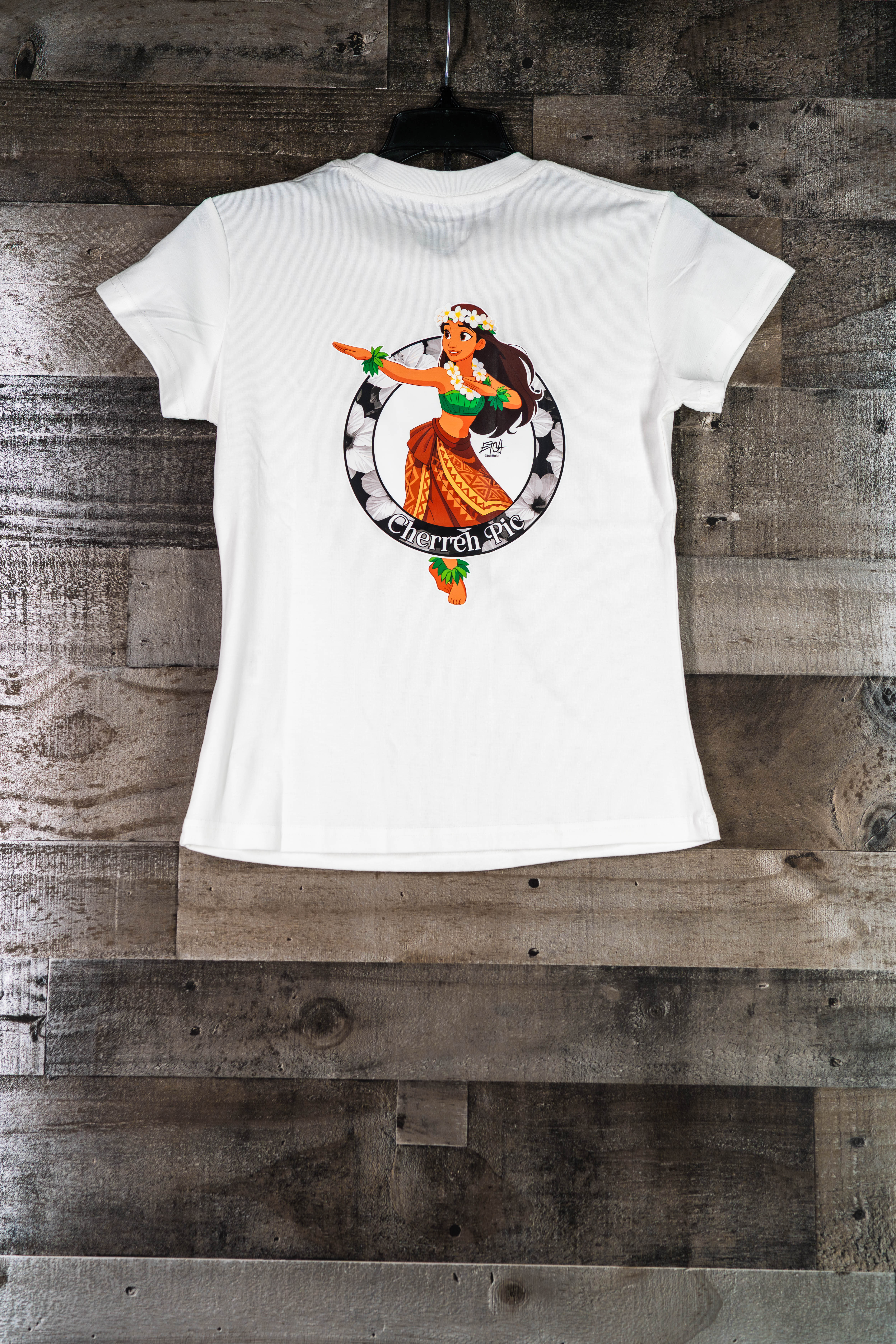 Women's T-Shirt - Hula Girl in Black and White