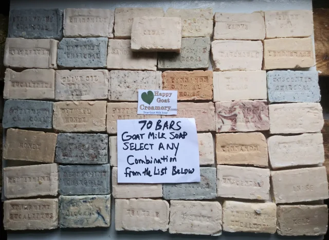 70 Bars Goat Milk Soap Free Shipping Bundle -3 or 6 ounce bars Your Choice