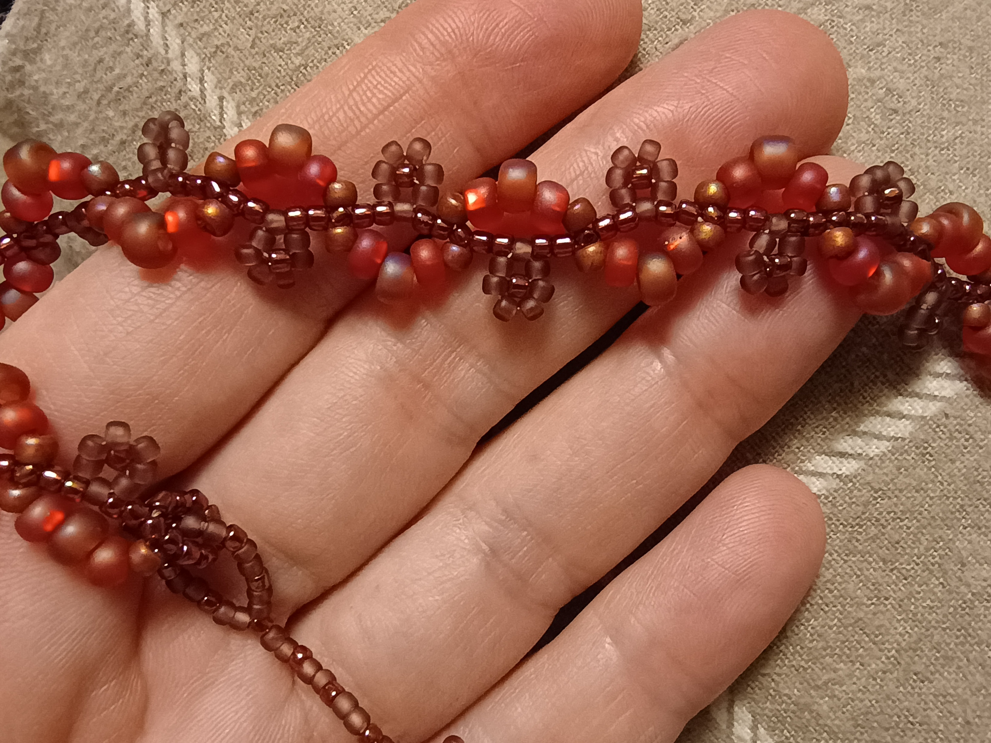 Dreamy red beaded beauty