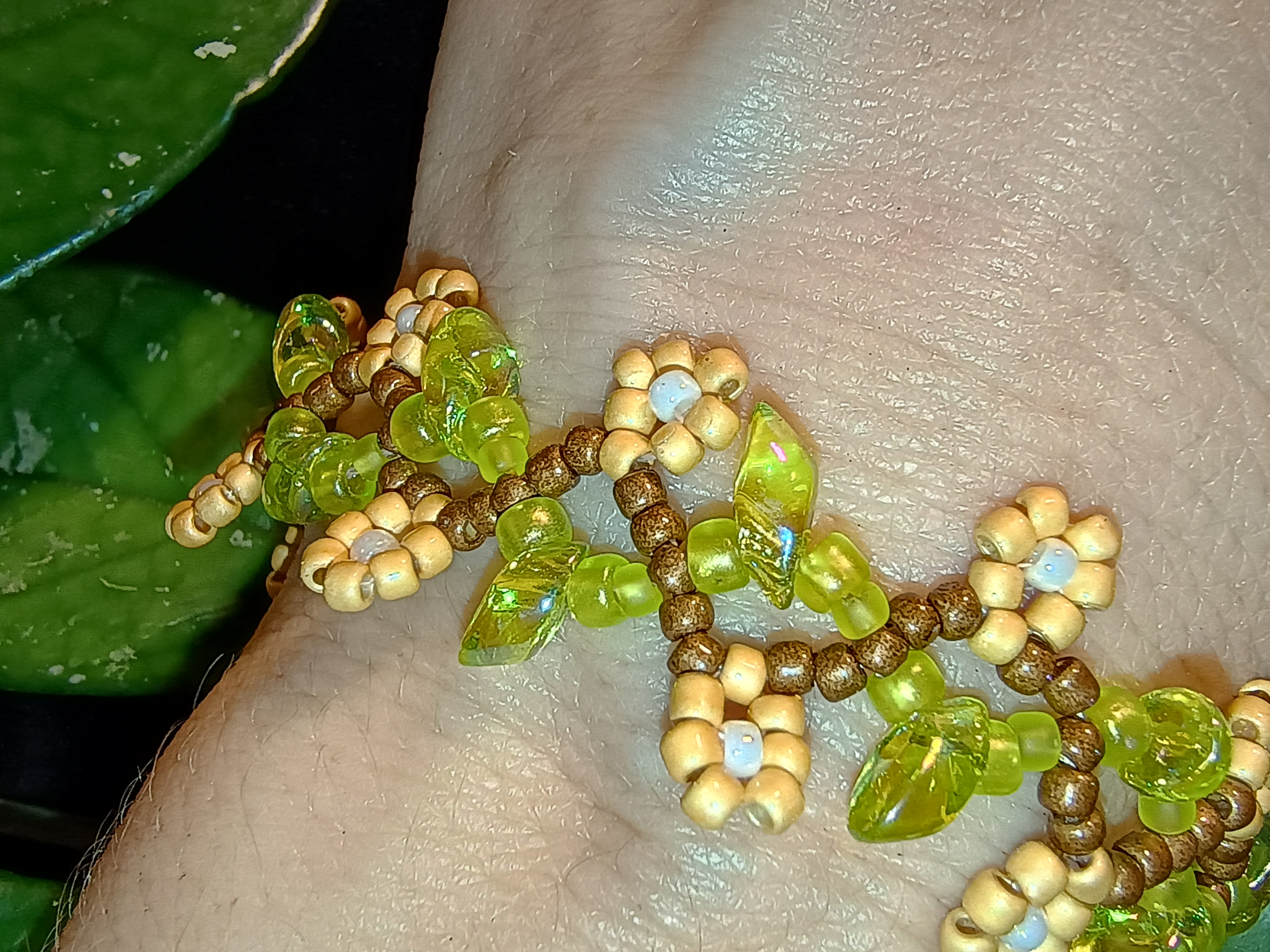 Blossoms and Leaves Floral Bracelet