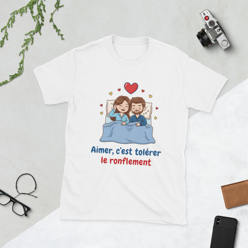 T-shirt « Aimer, c’est tolérer le ronflement »
